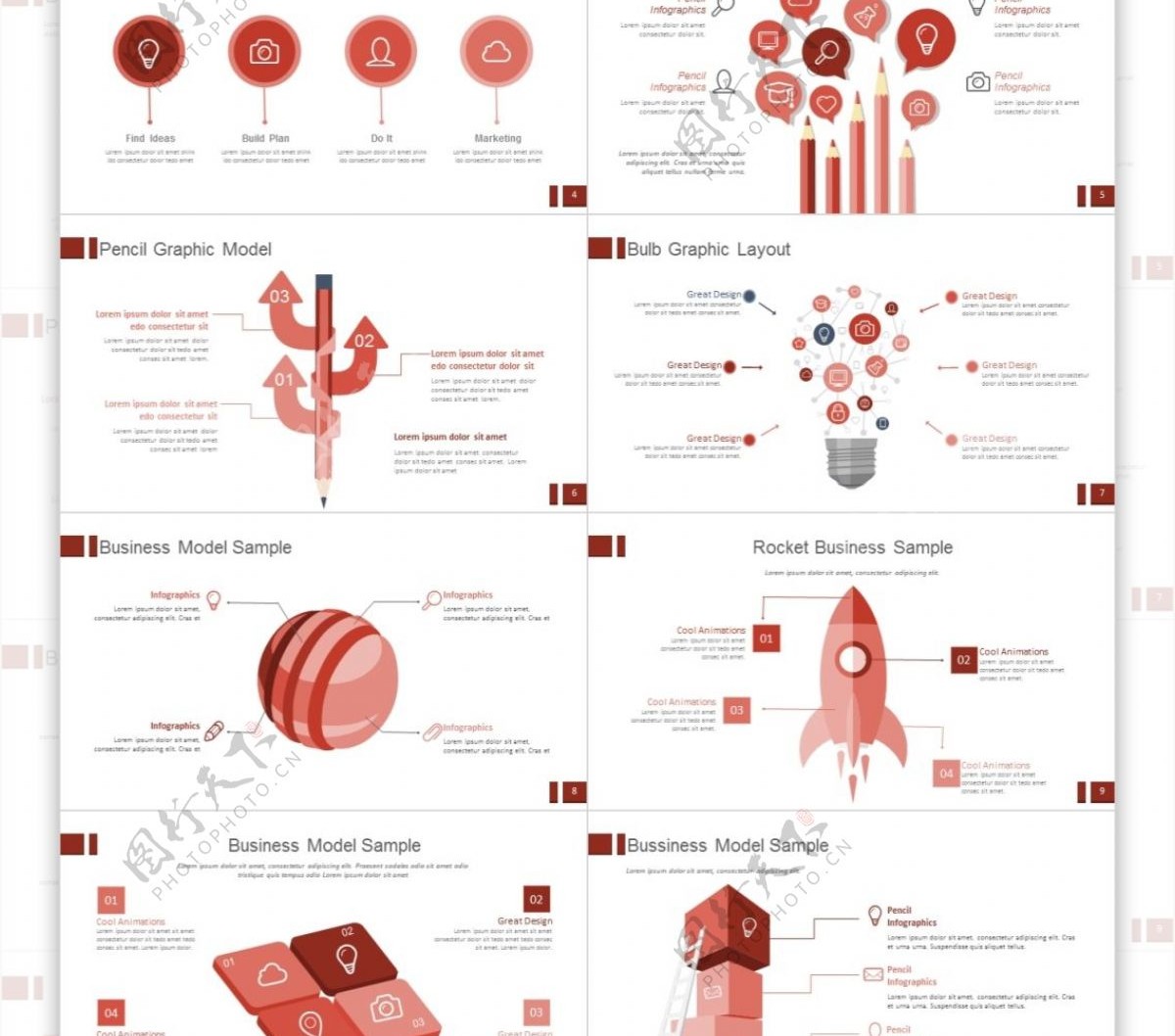 红色清新风企业宣传设计行业keynote模板