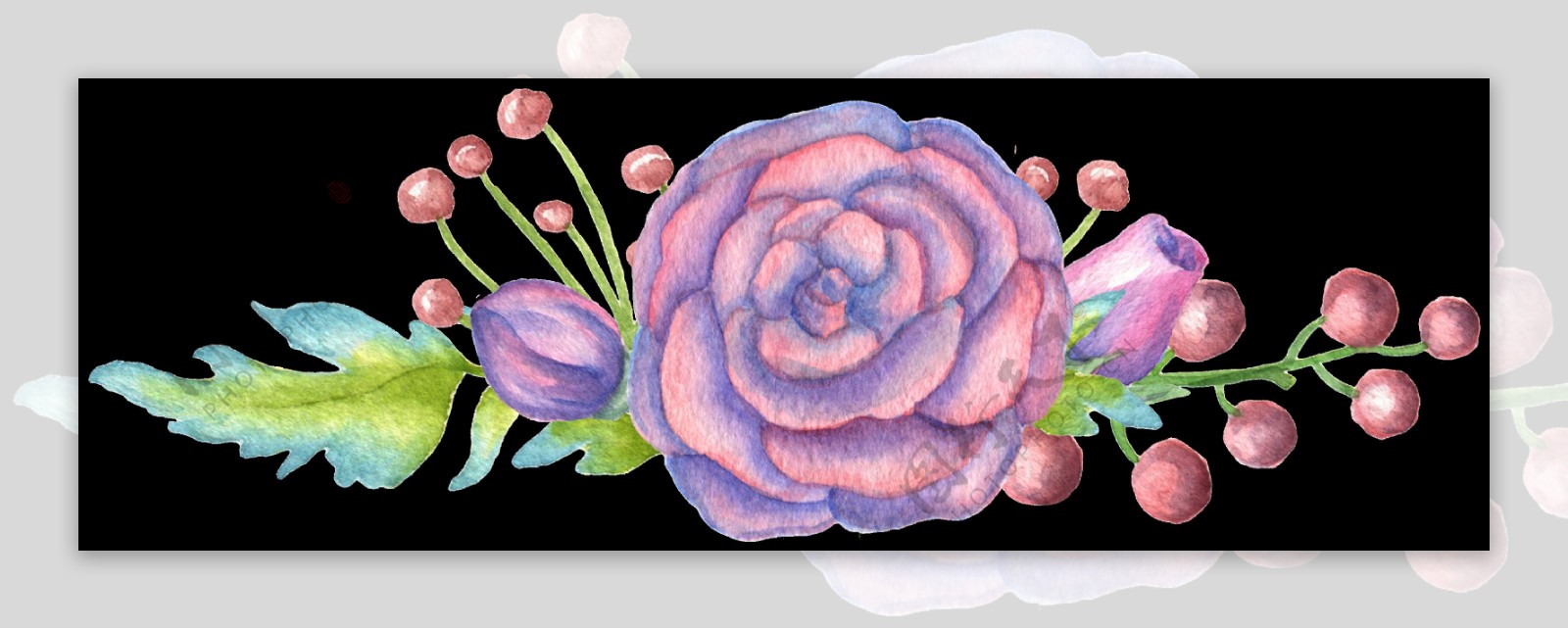 紫红花蕊透明装饰素材