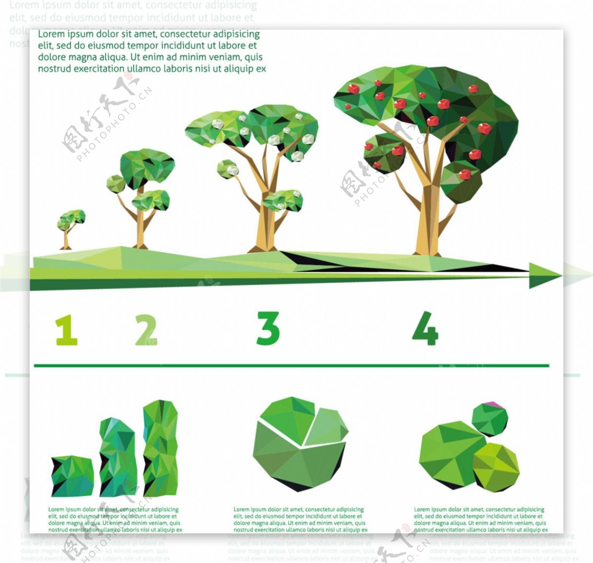 绿色绿化元素图案