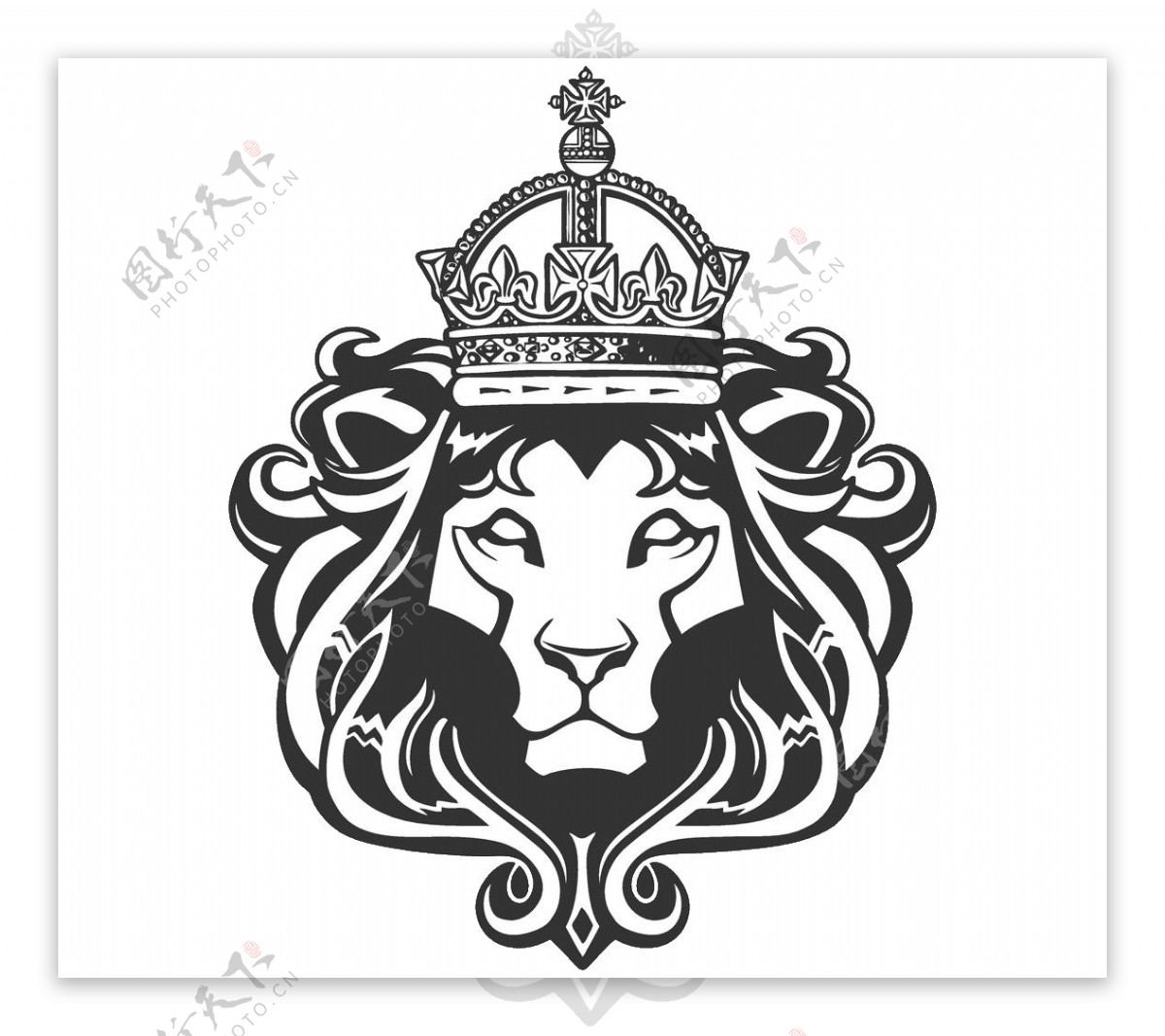 手绘狮子标志元素