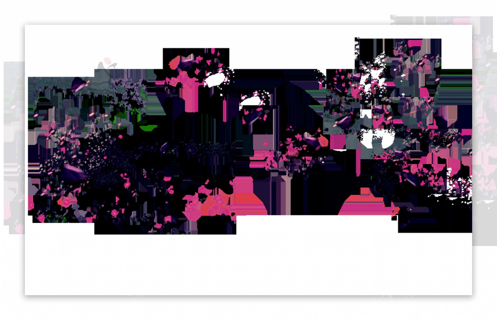 紫色飘散碎片卡通透明素材