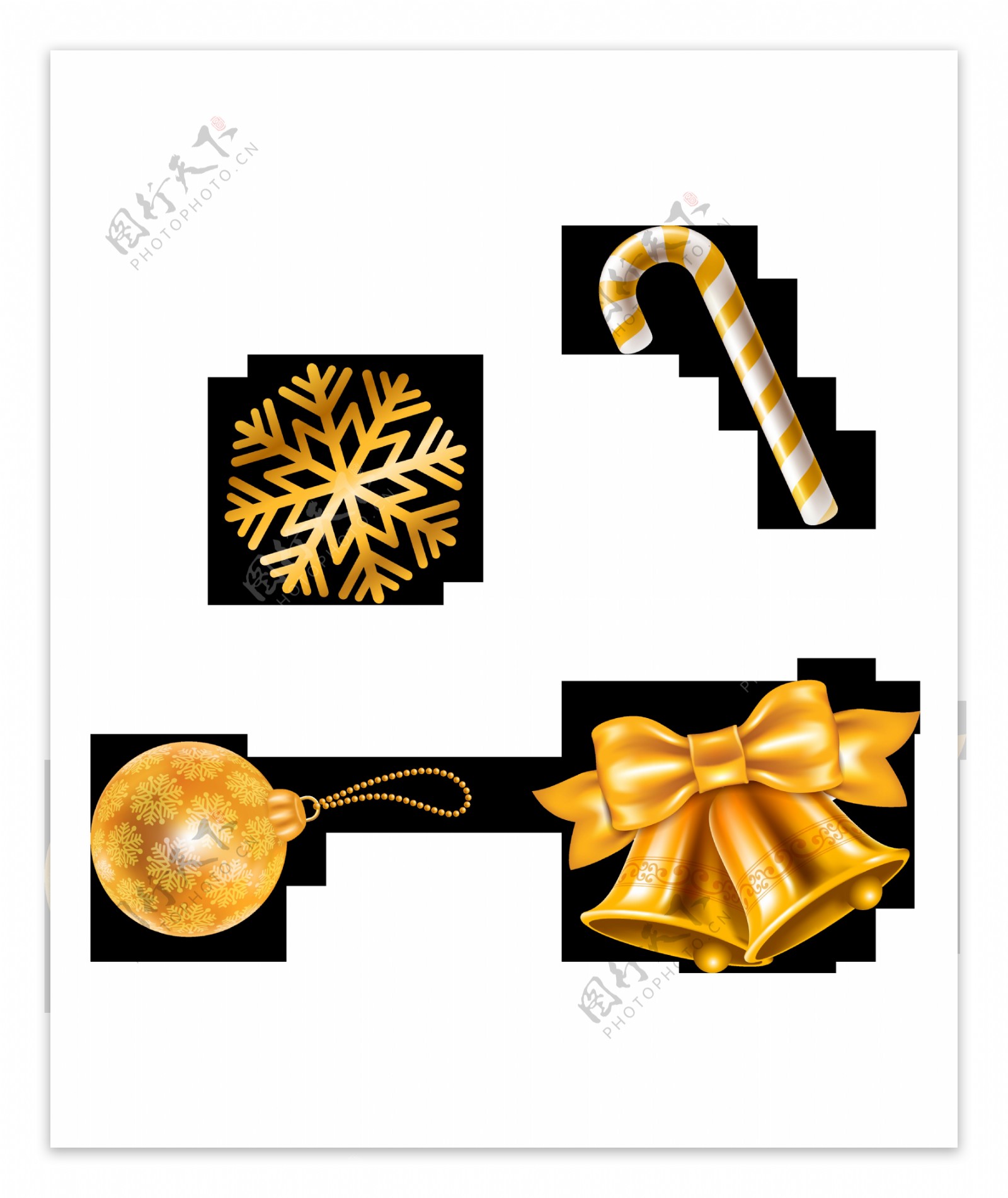 金色圣诞铃铛装饰素材