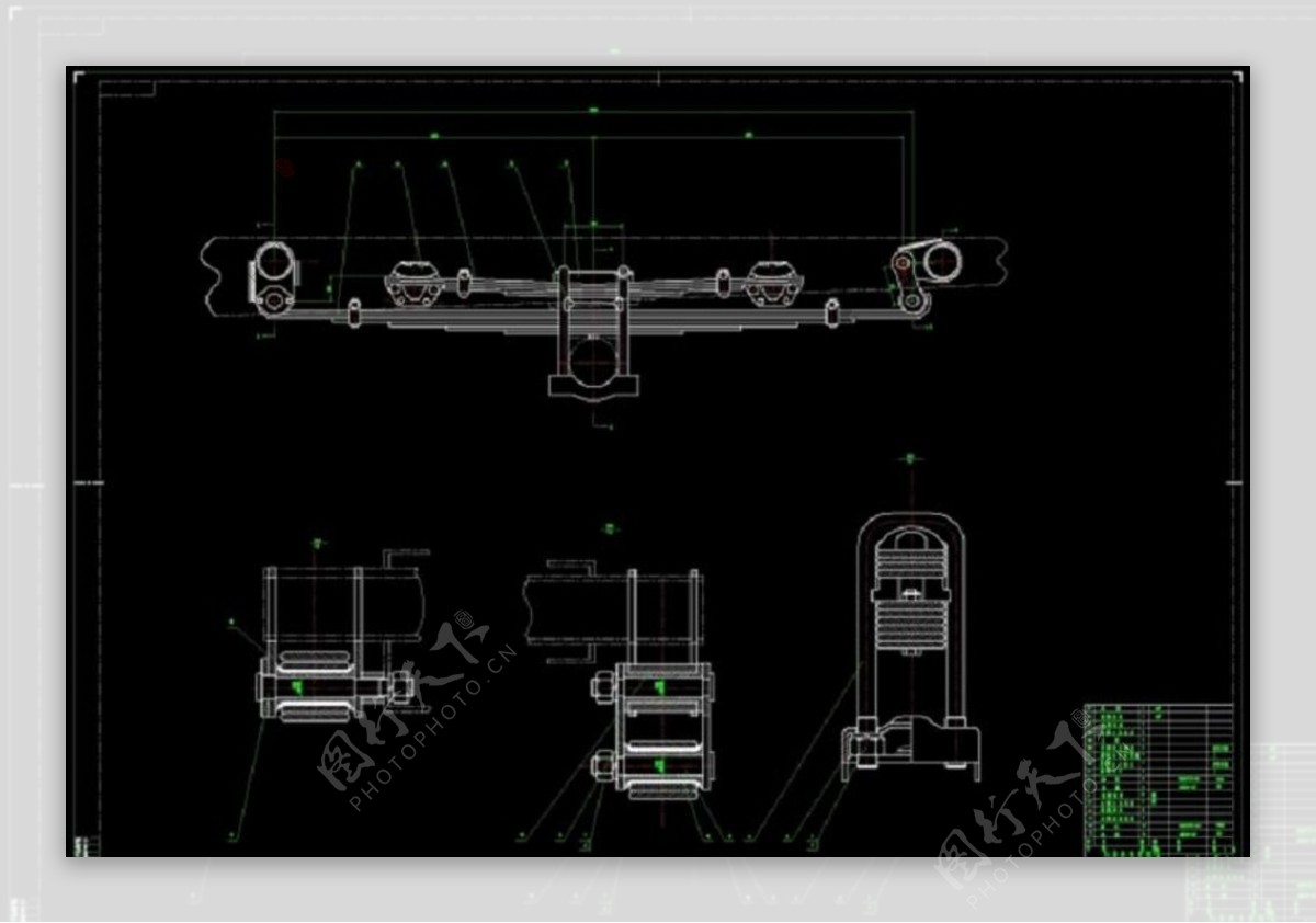 后悬架装置图CAD机械图纸