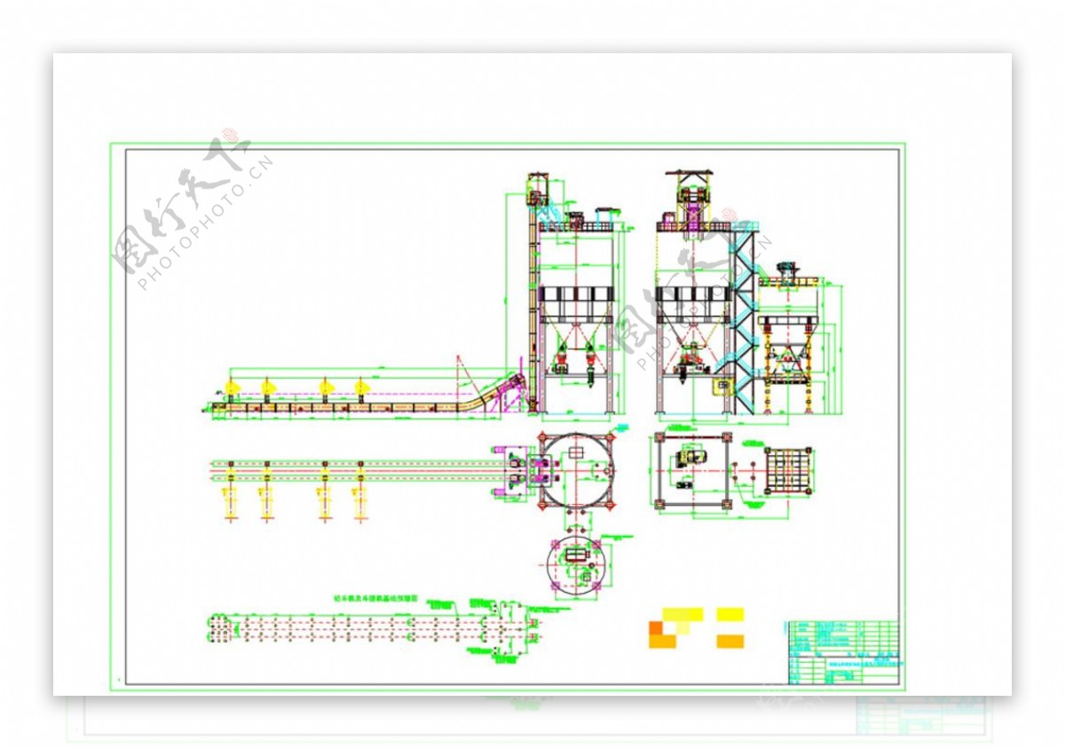 机械除渣设备布置系统详图CAD