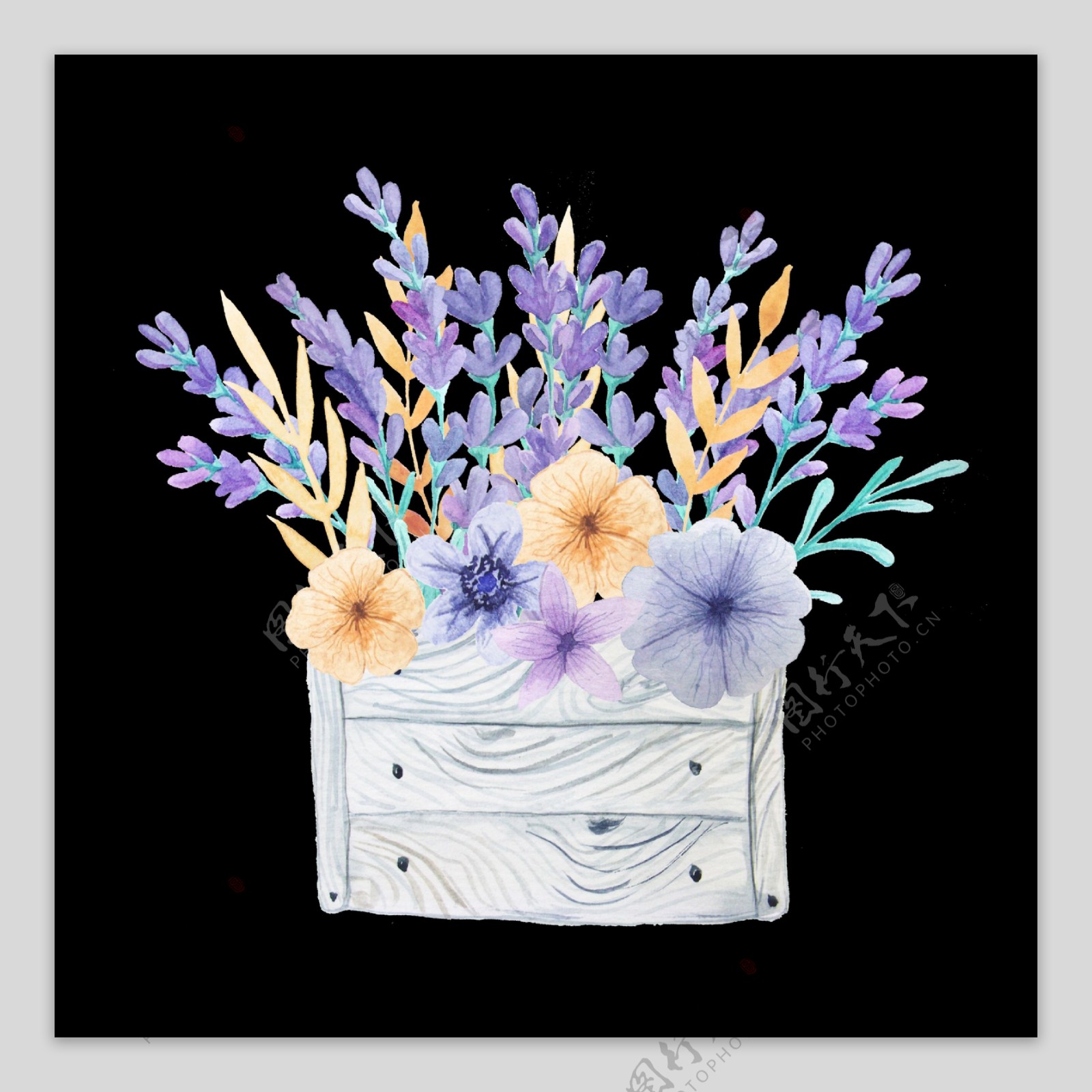 家具摆放花卉透明装饰素材