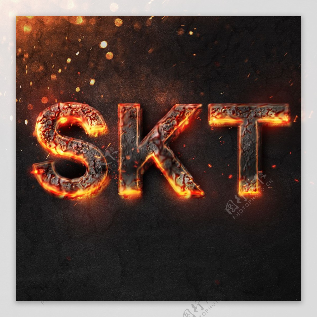 skt岩浆火焰字体