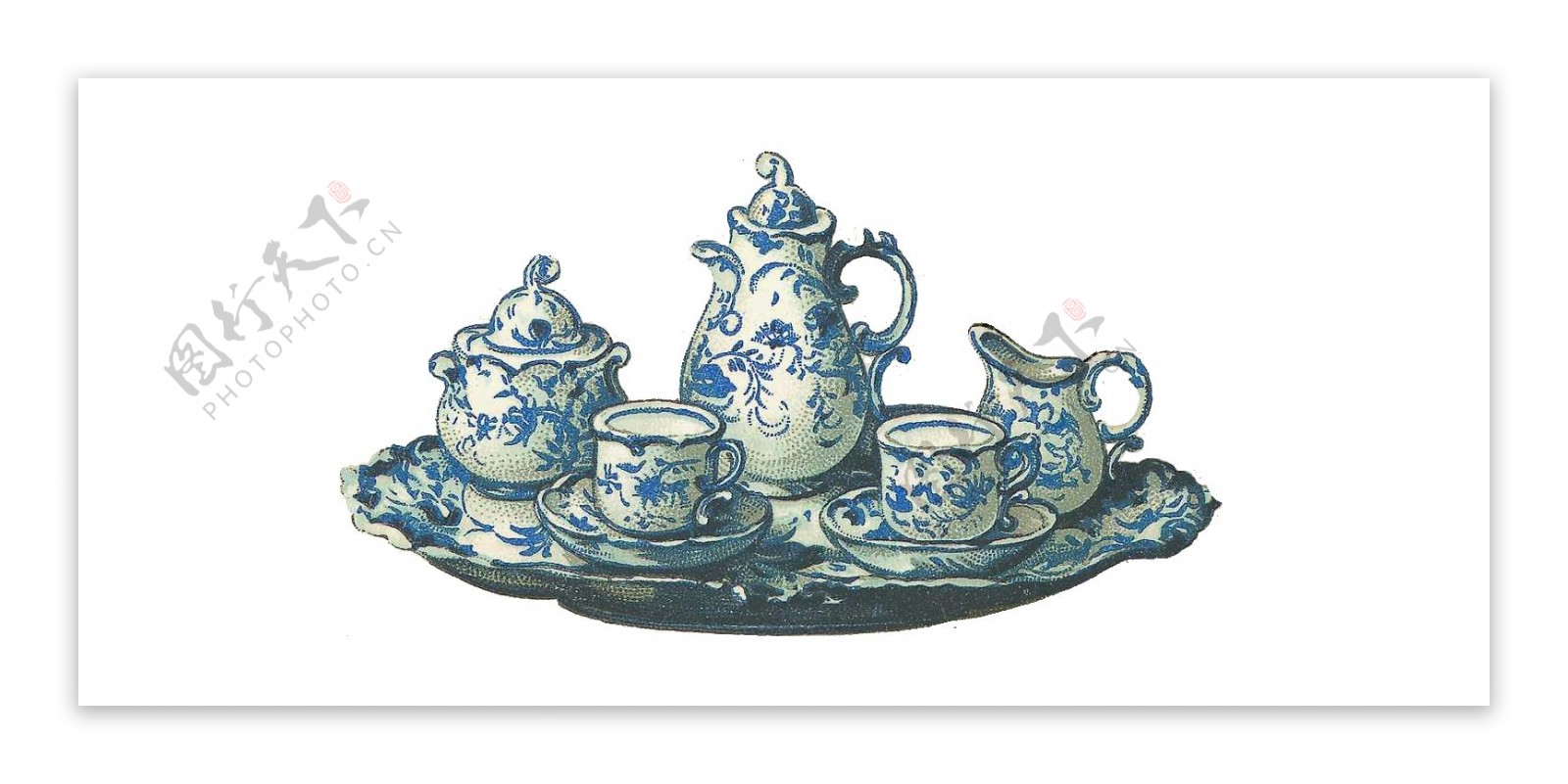卡通陶瓷水壶茶具png元素