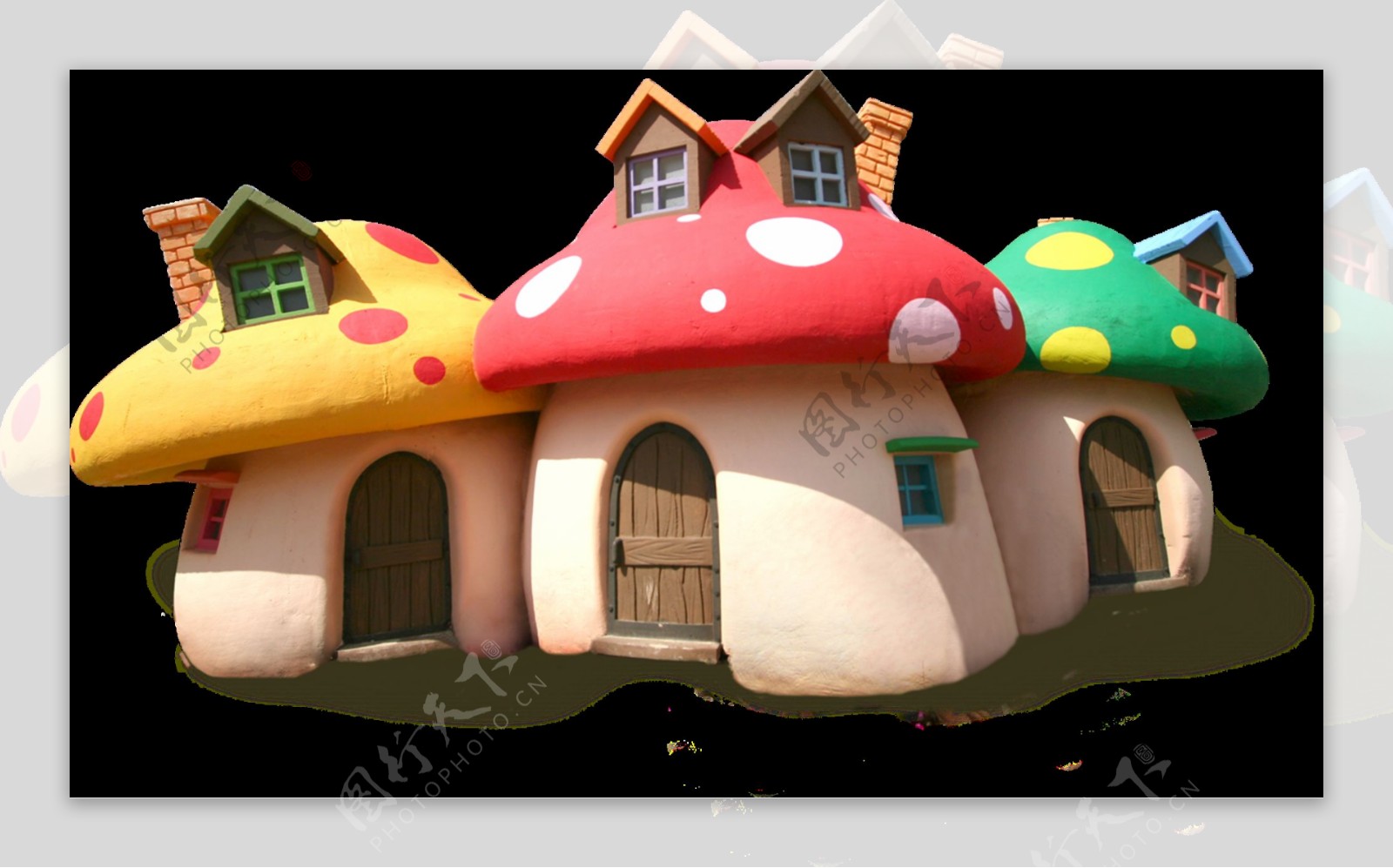 唯美童话蘑菇城堡图案素材