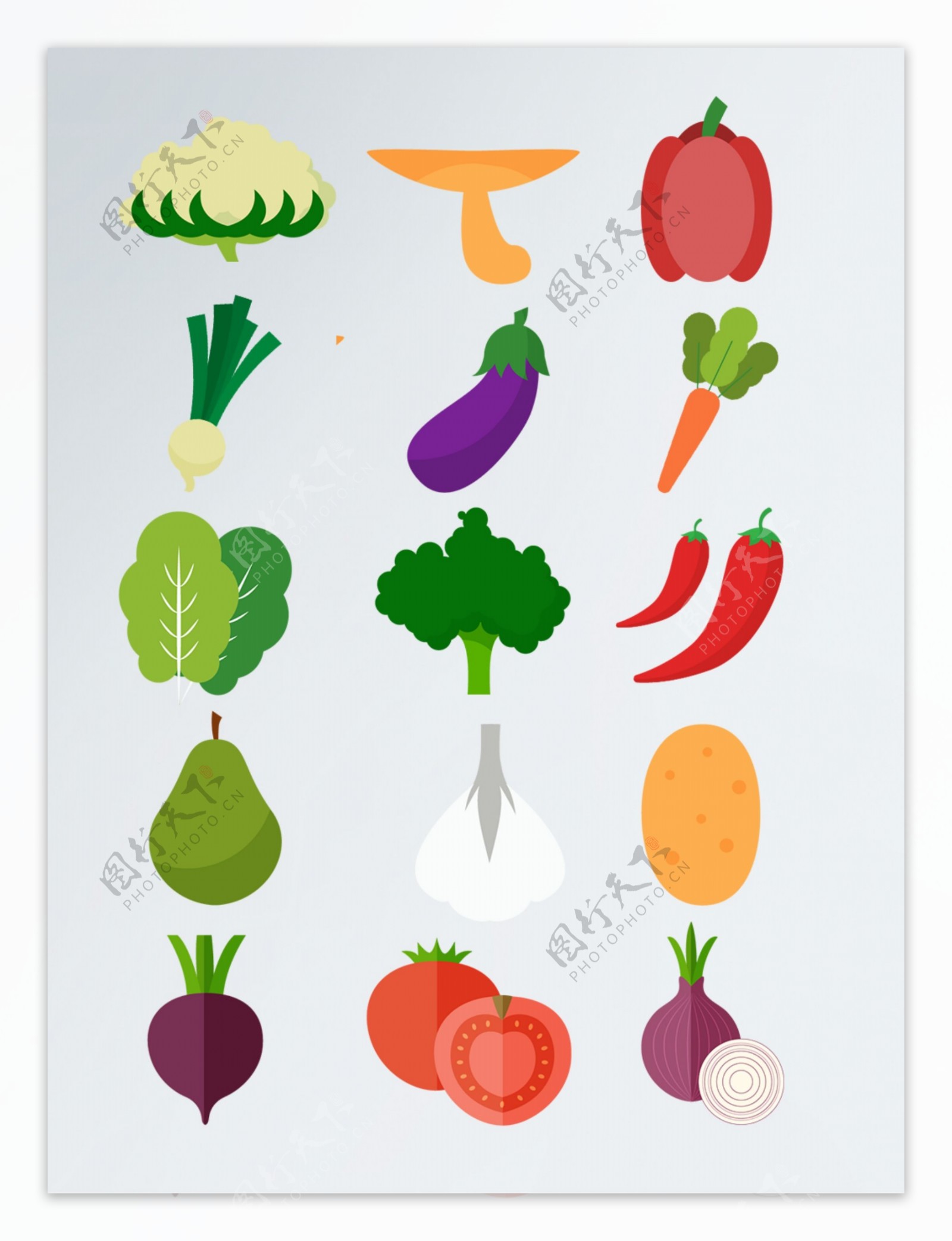 扁平化水果蔬菜PNG