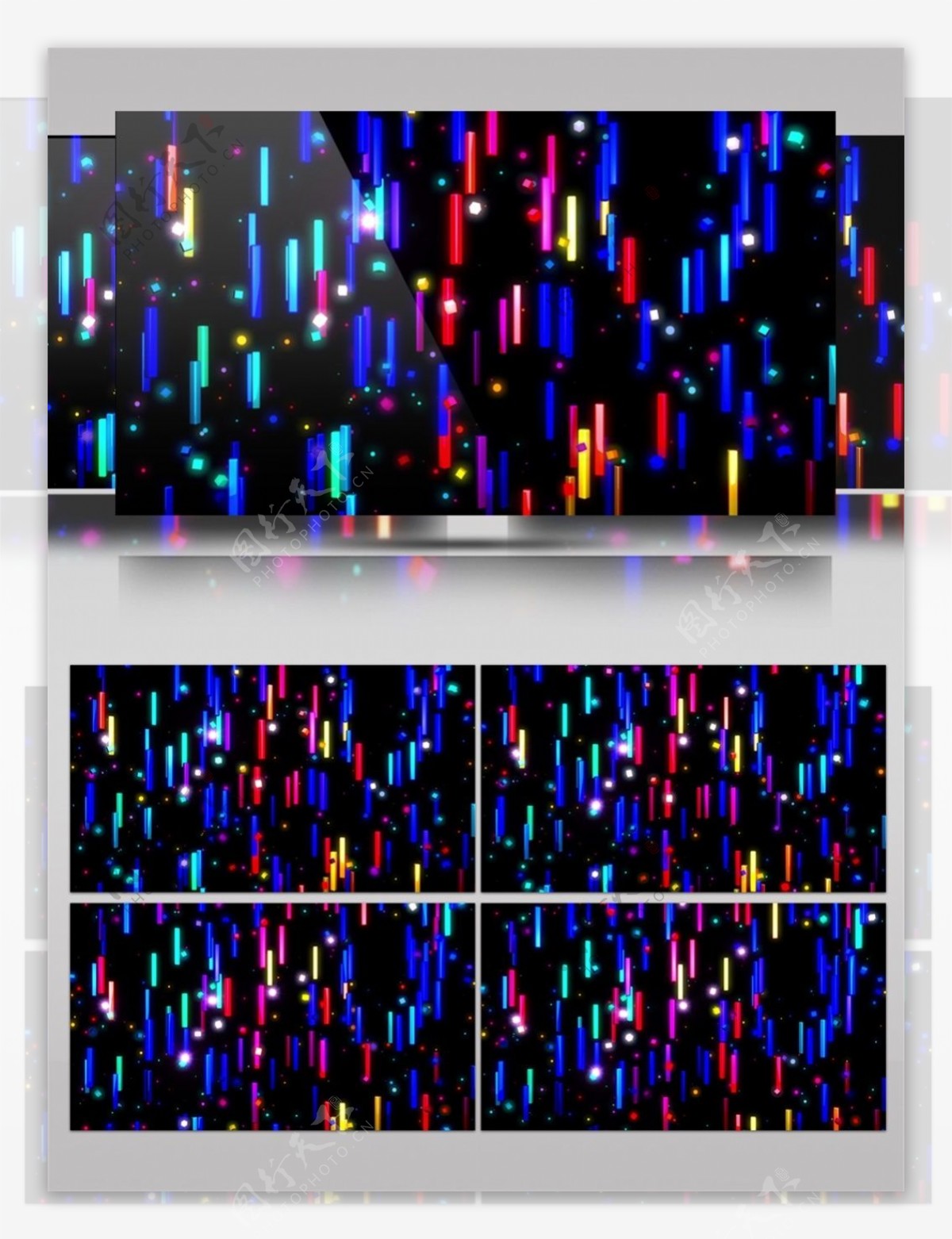 彩色瀑布光束动态视频素