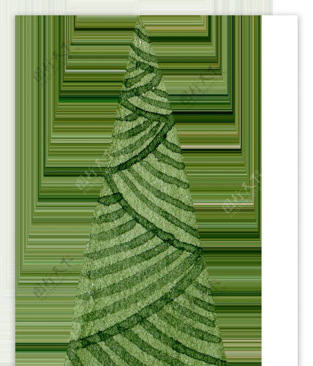 手绘绿色松树透明素材合集