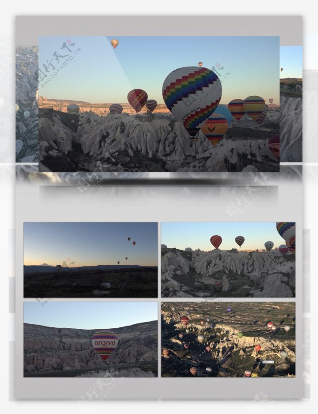 浪漫土耳其卡帕多西亚的气球飞行高清实拍