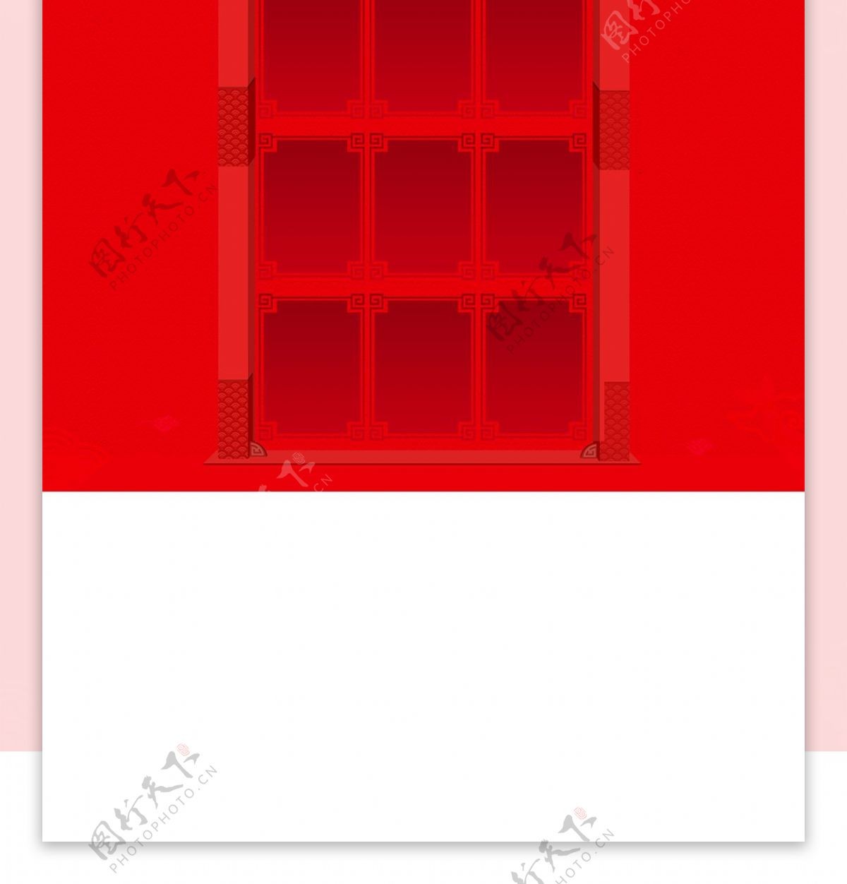 红色背景年货节震撼来袭淘宝首页模板