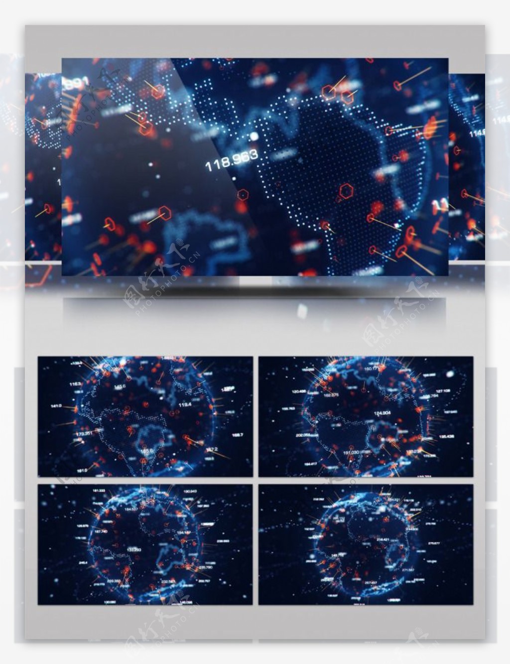 2K数据图表金融科技智能化屏幕背景