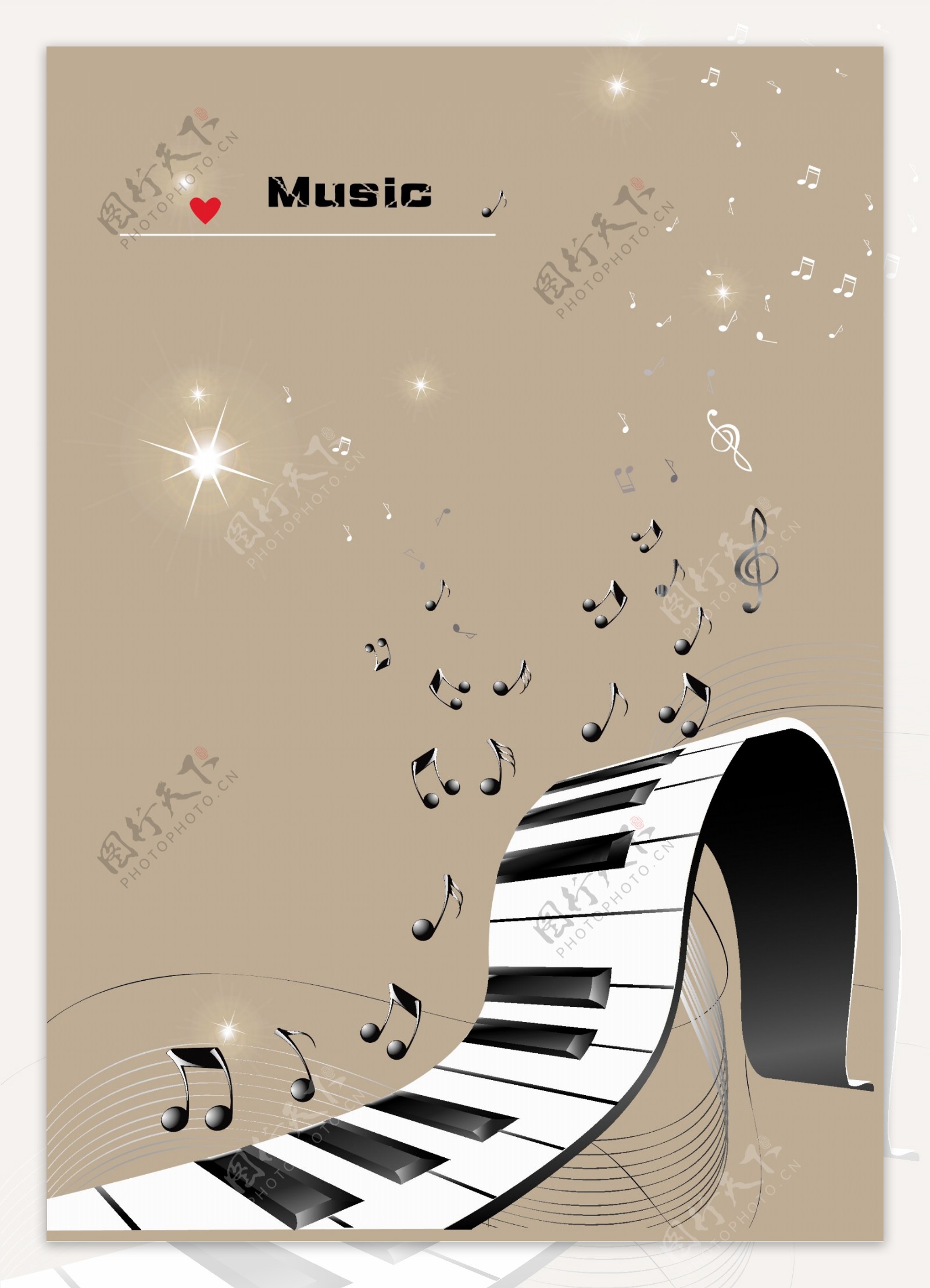 矢量钢琴音乐海报