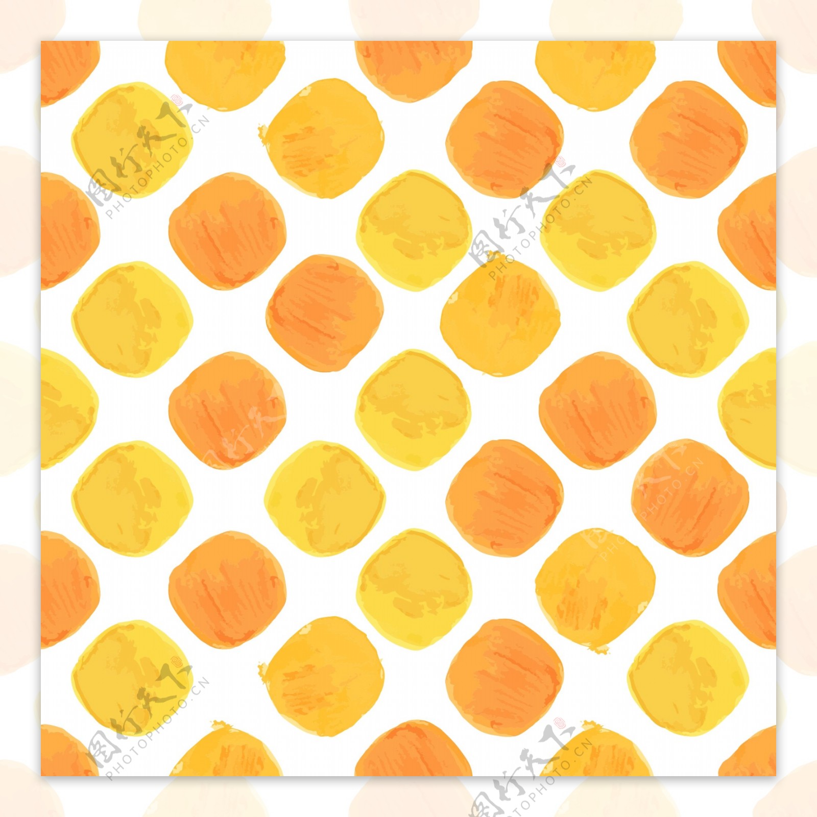 小清新橙黄圆点背景矢量背景素材