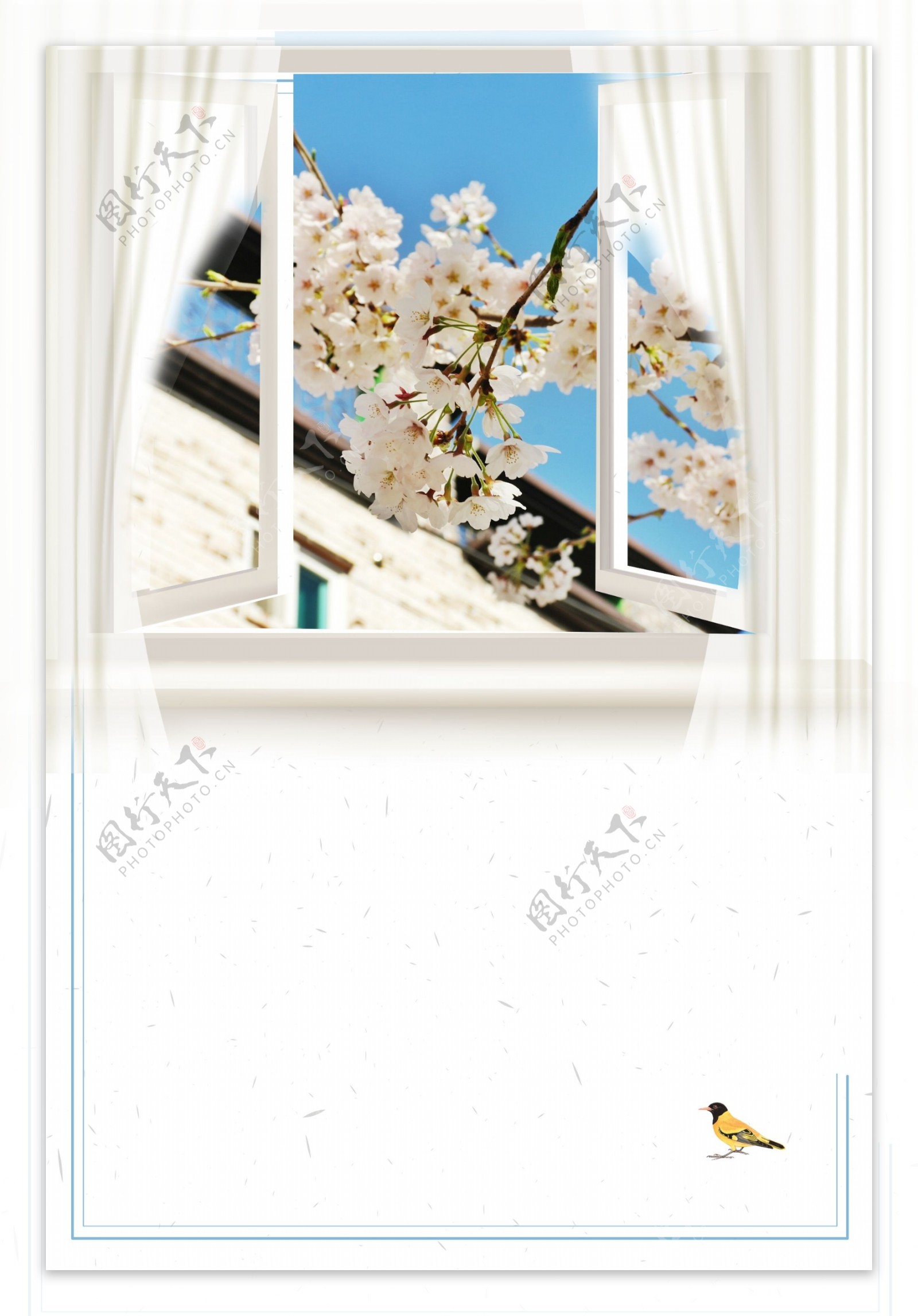 清新花朵春季节日海报背景设计