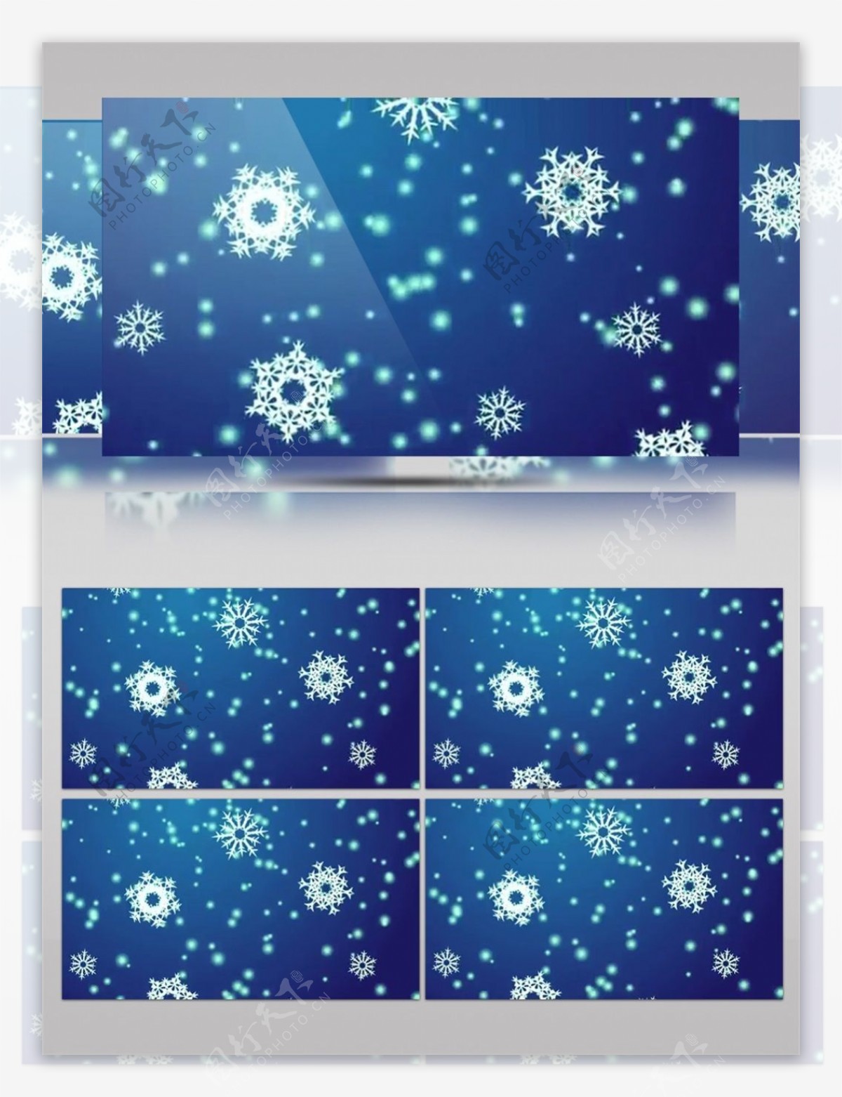 蓝色雪花背景圣诞节视频素材