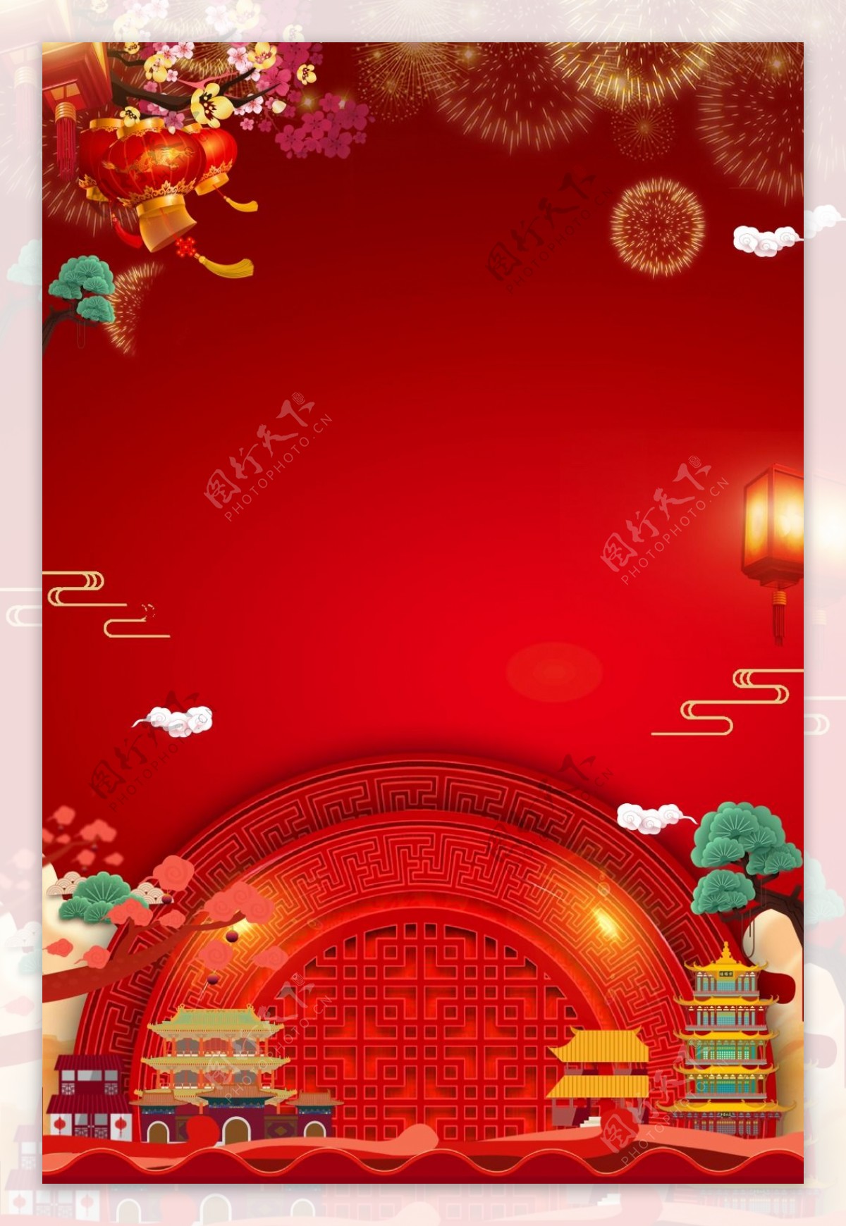 红色喜庆新年广告背景