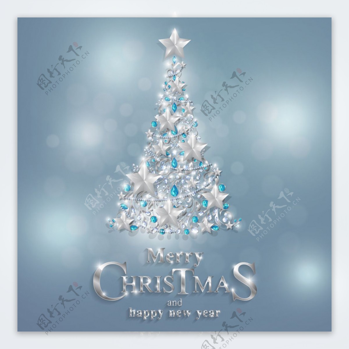 唯美蓝色钻石圣诞树