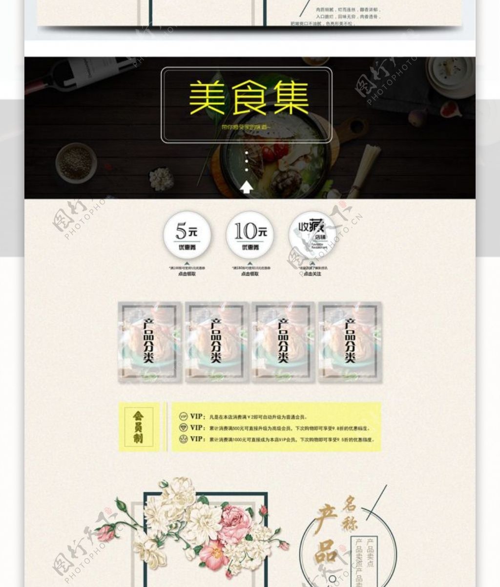 电商淘宝美食首页模板