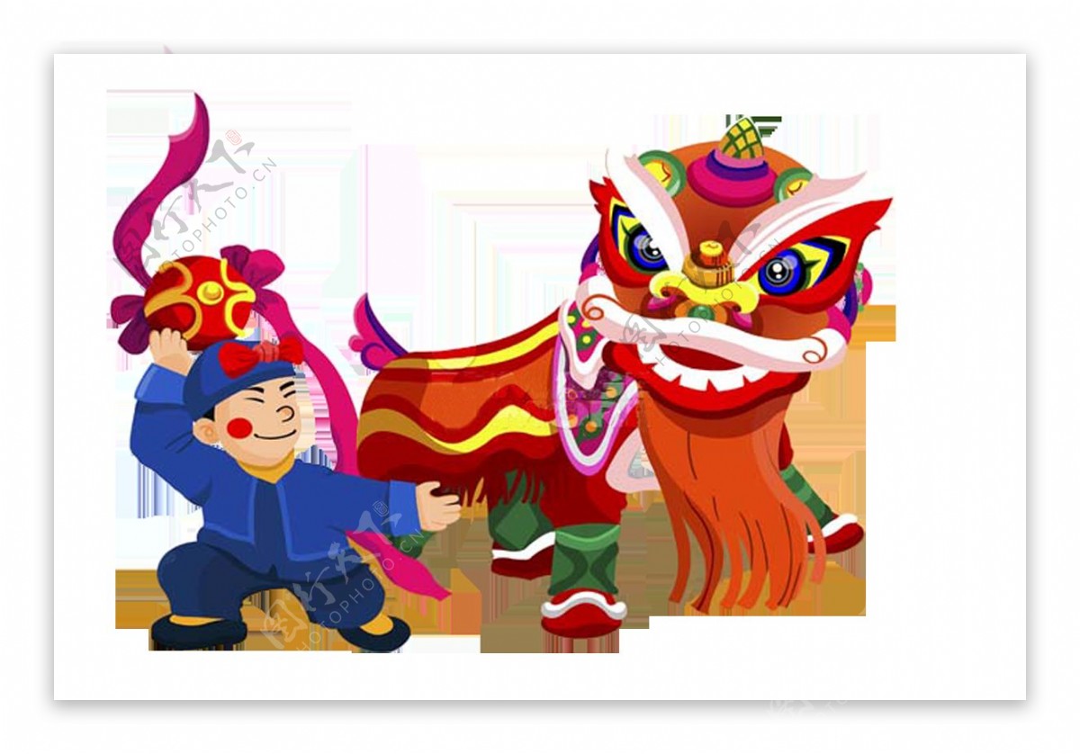 中国风传统舞狮表演