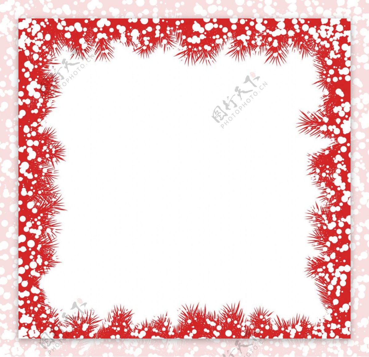 红色圣诞花环框架