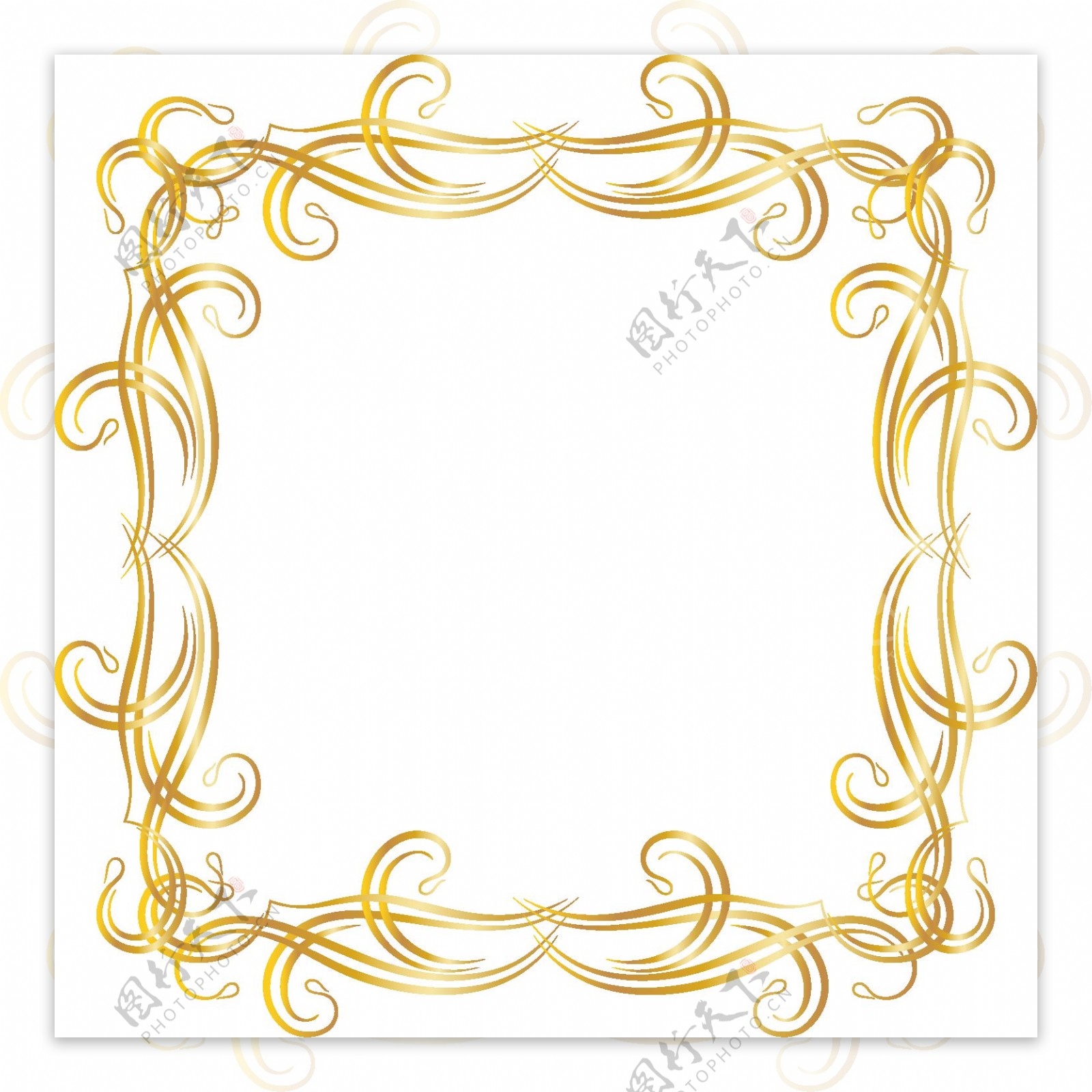 金色欧式花纹边框素材