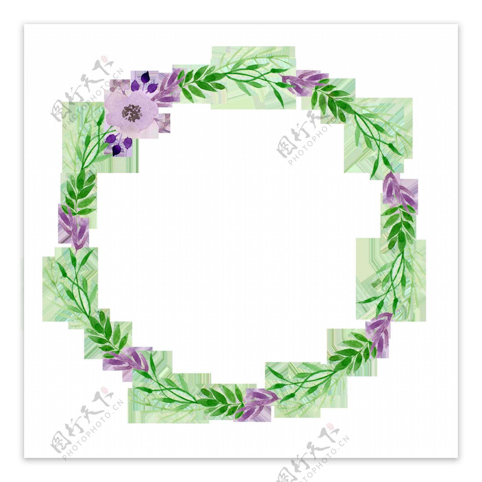 脆紫花蕊透明装饰素材