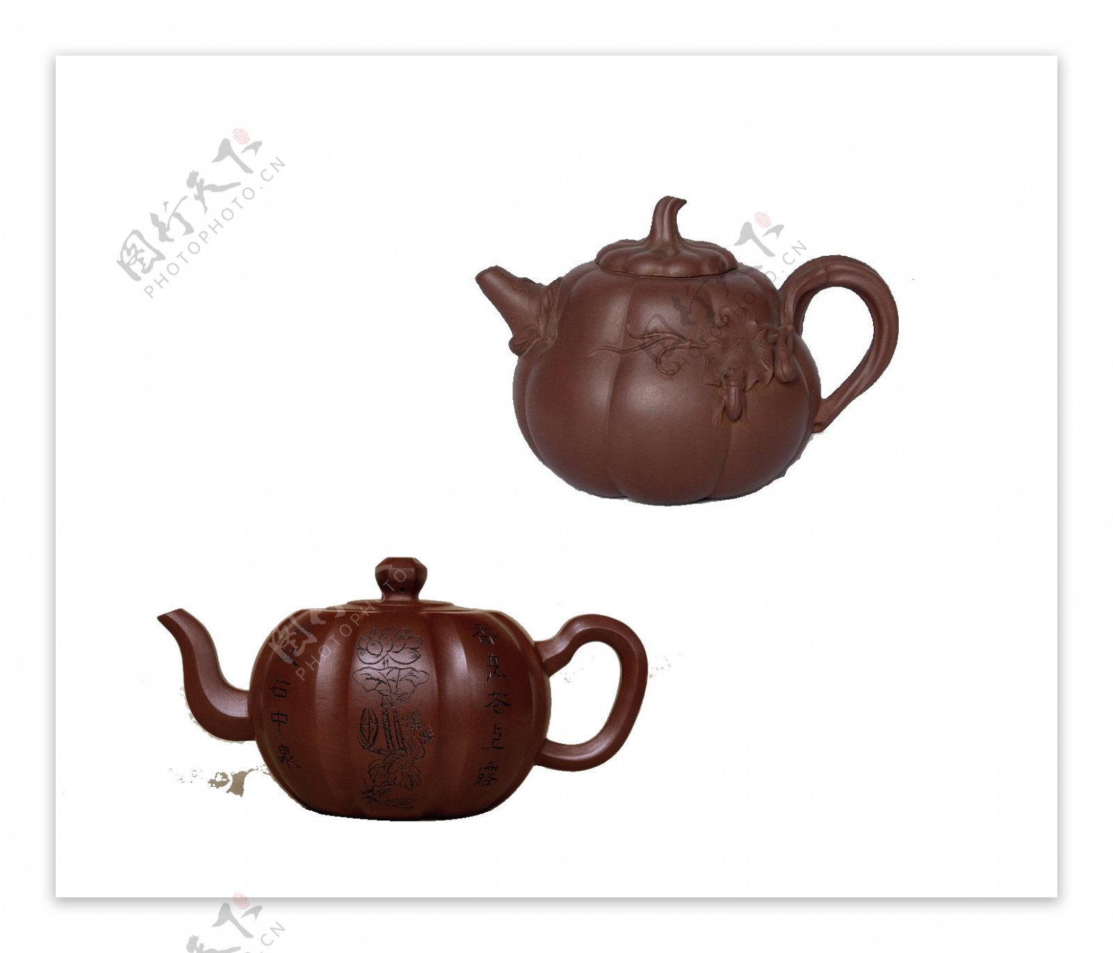 清新淡雅褐色茶壶产品实物