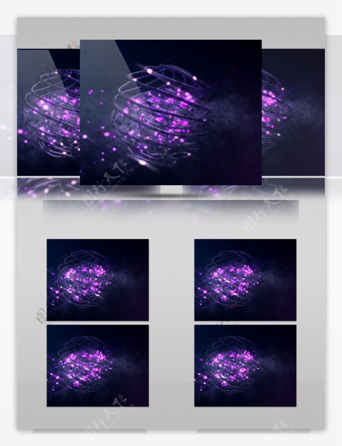 紫色光束气泡视频素材