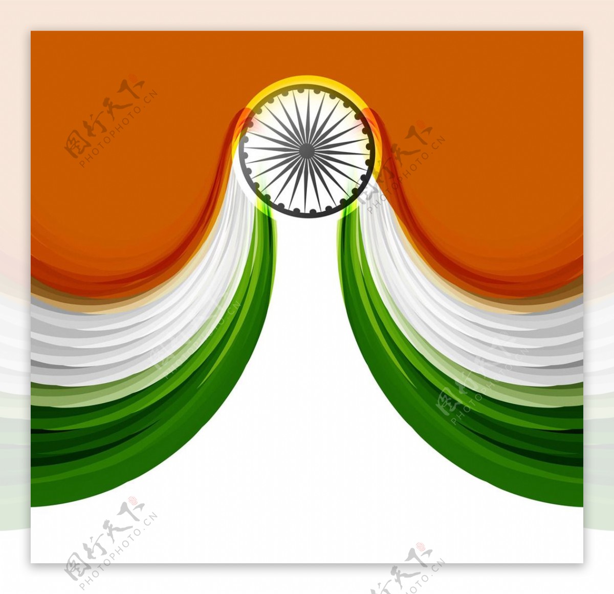 印度波浪国旗背景