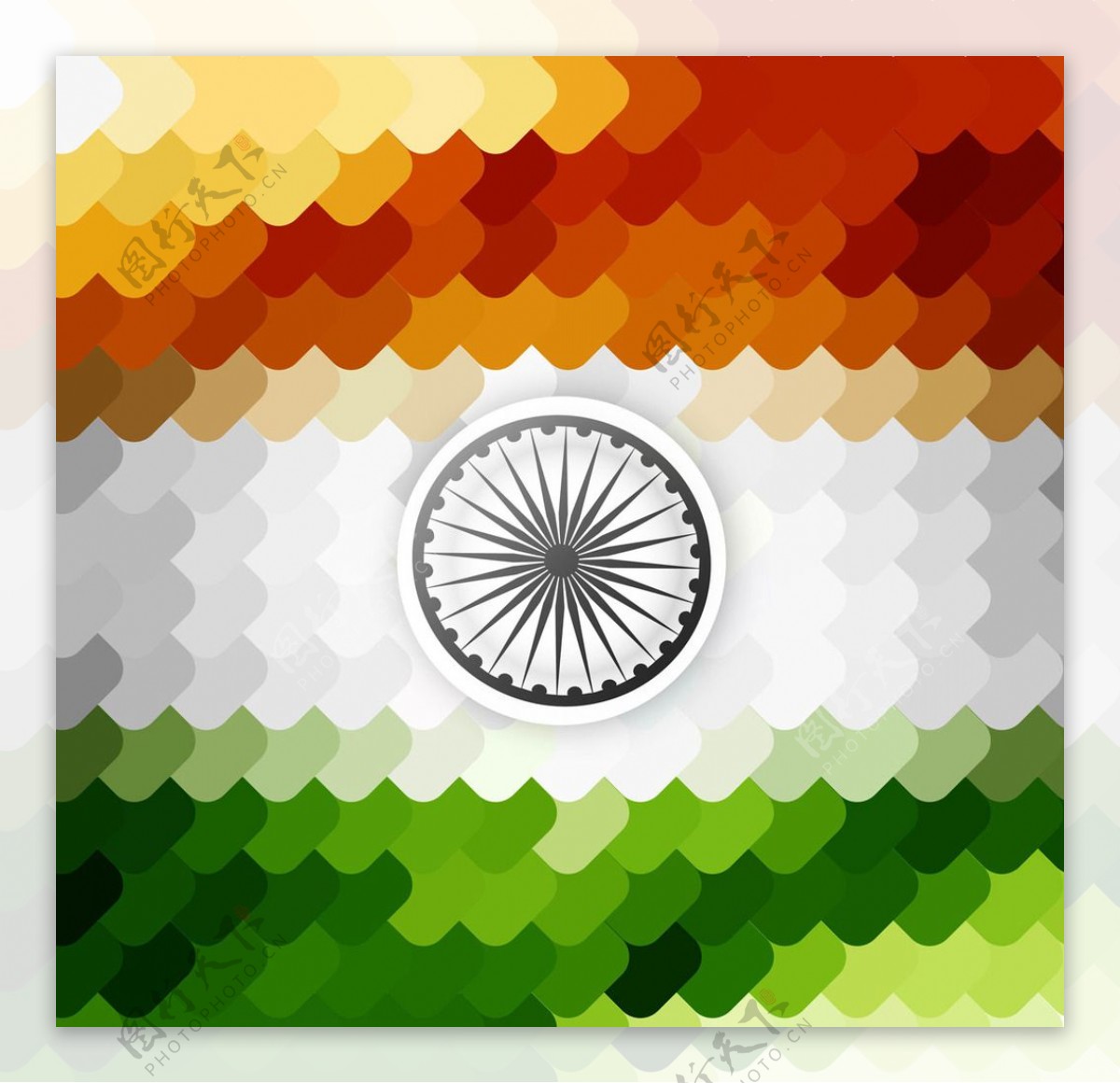 马赛克印度国旗背景