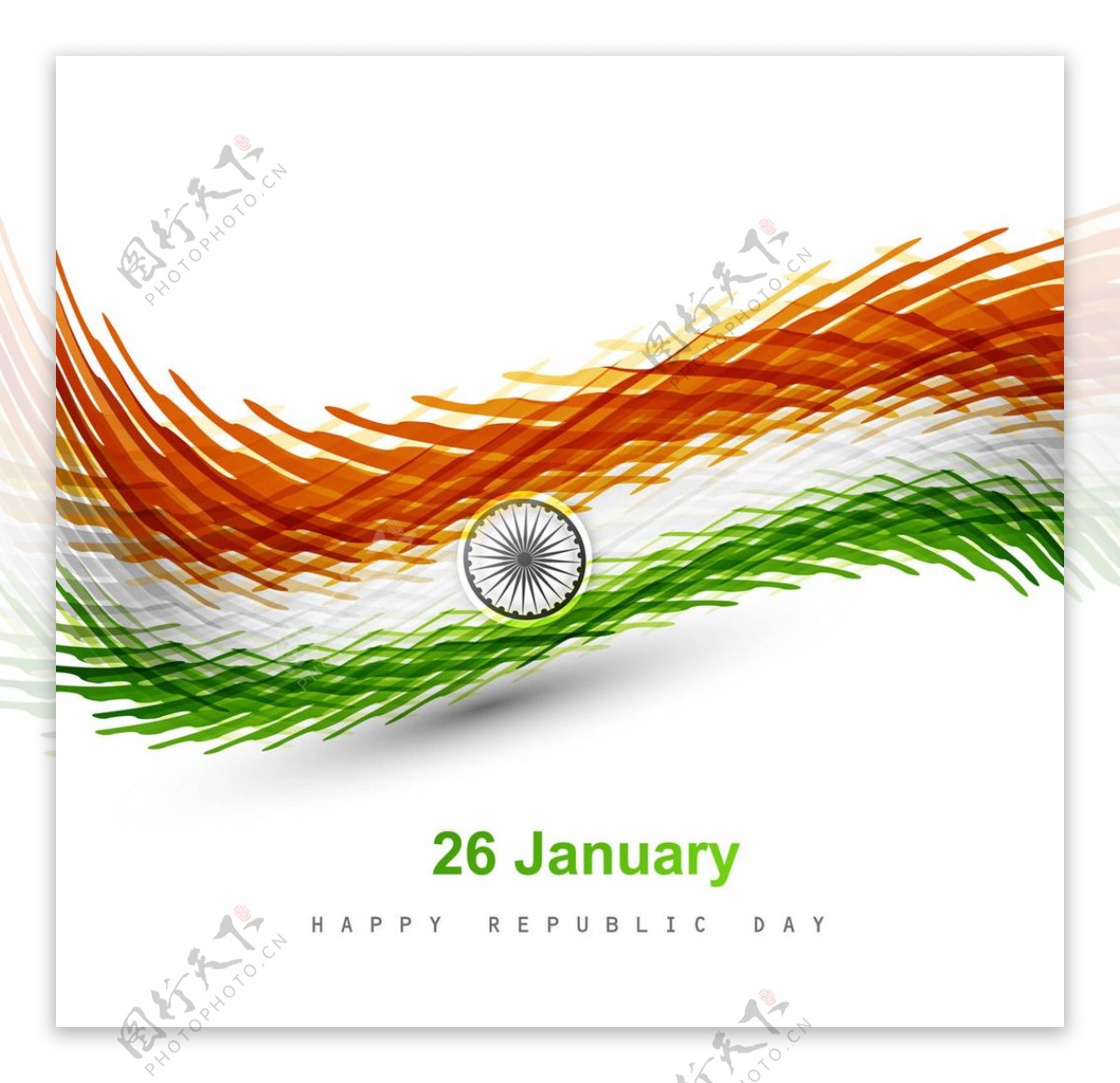 印度国旗波浪背景