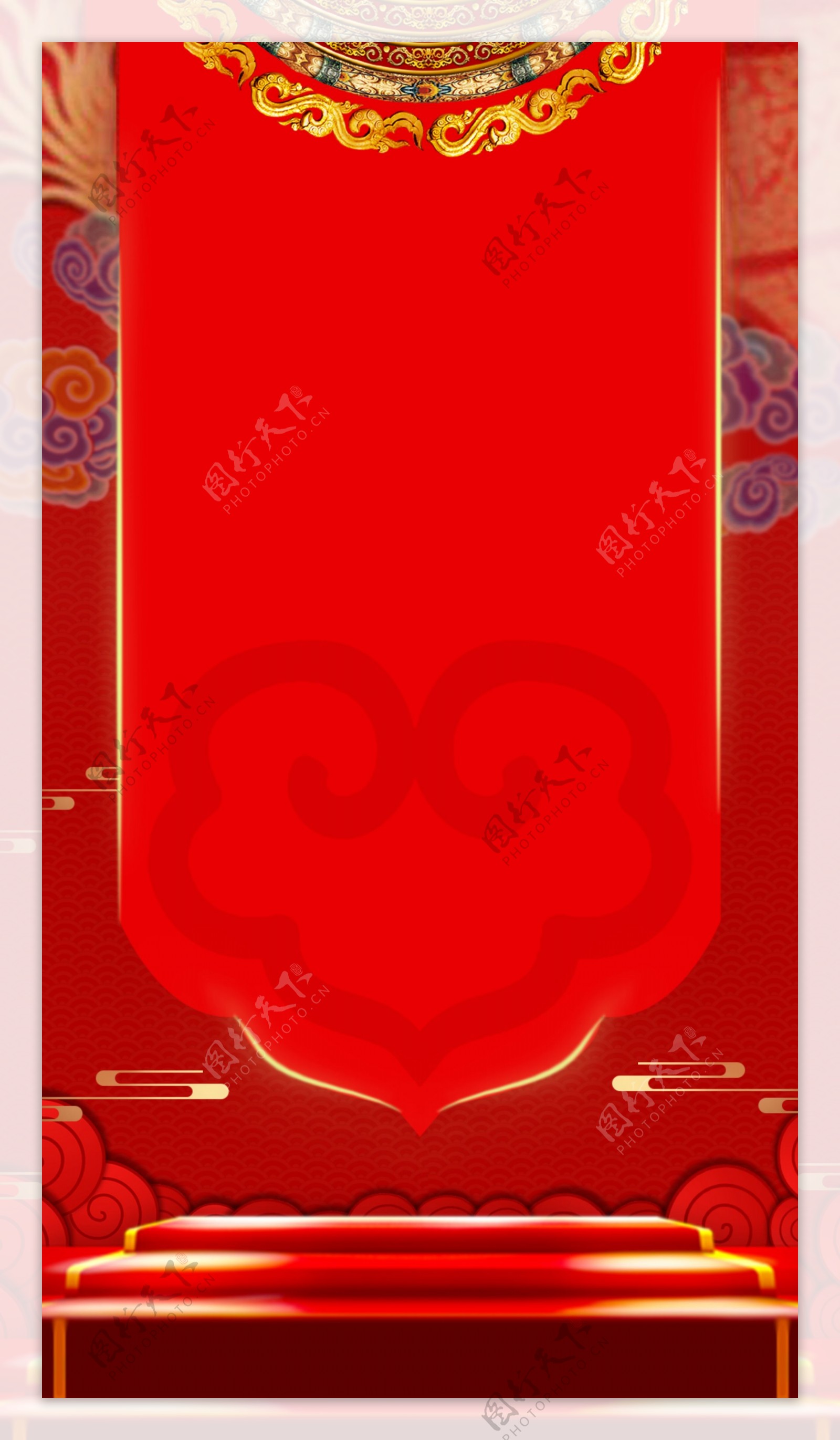 新年春节促销活动红色背景模板PSD源文件