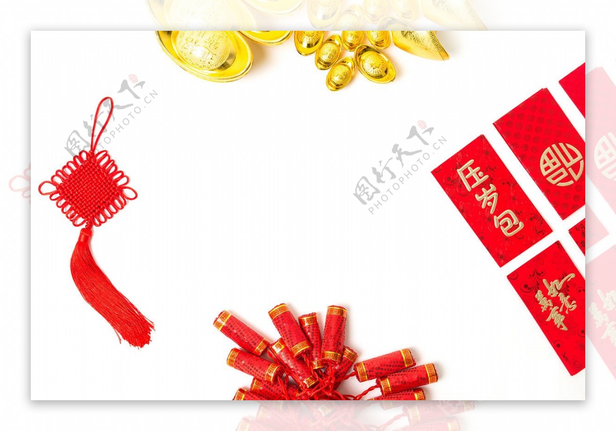 红色喜庆中国挂饰png元素