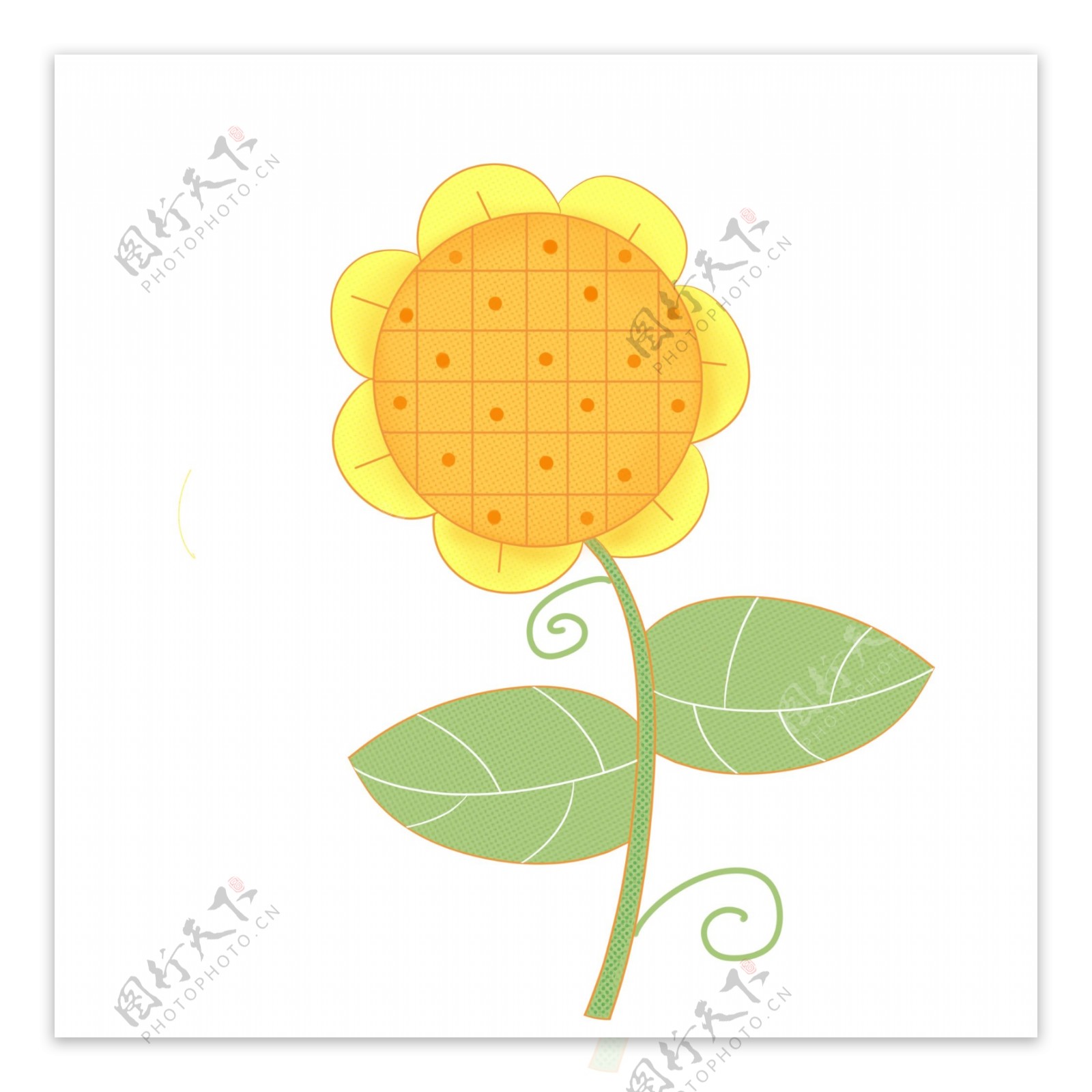 黄色简约手绘向日葵商用