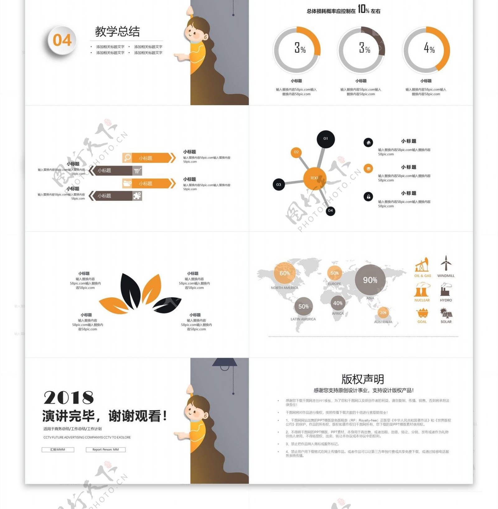 简约可爱教育教学课件PPT模板