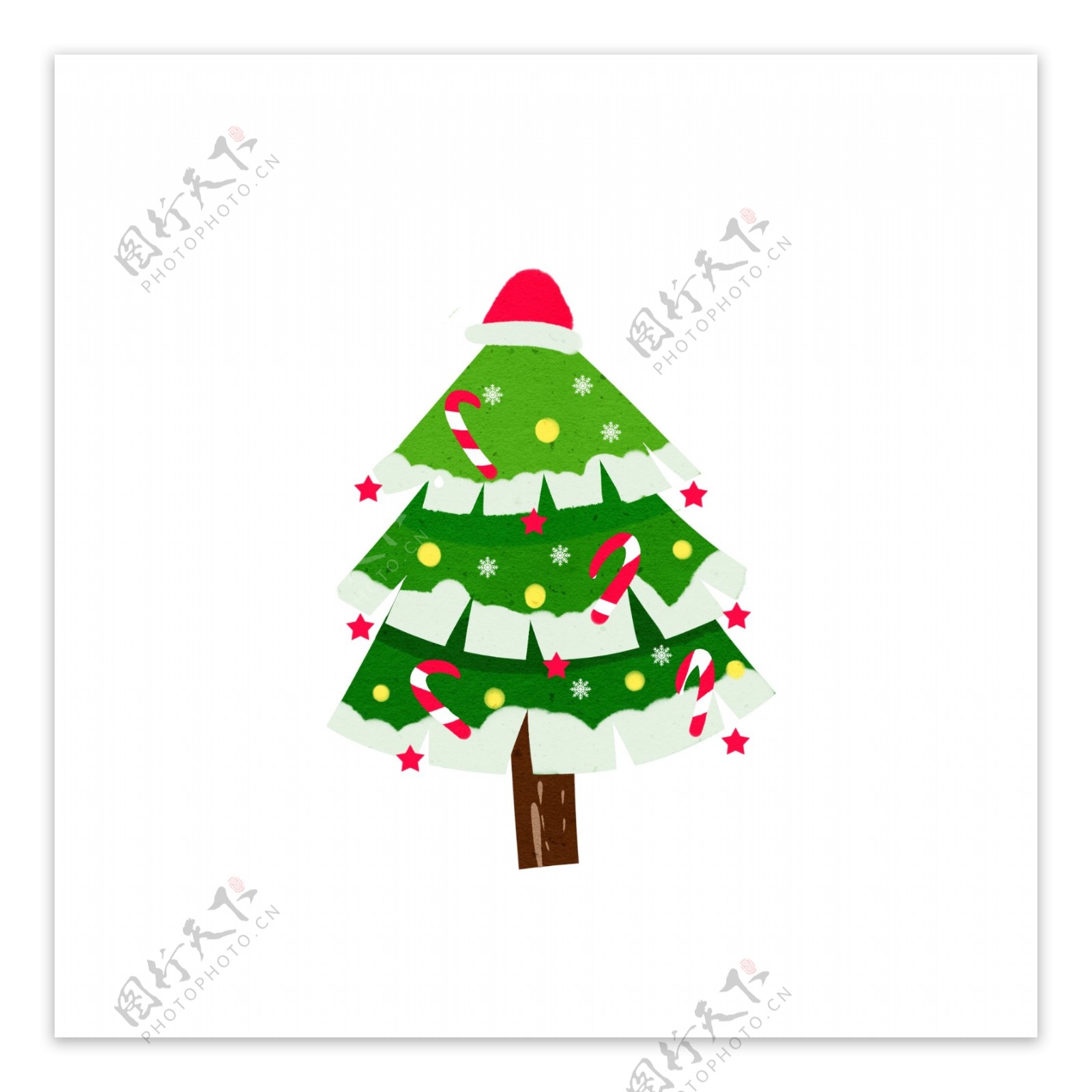 卡通圣诞树装饰节日素材