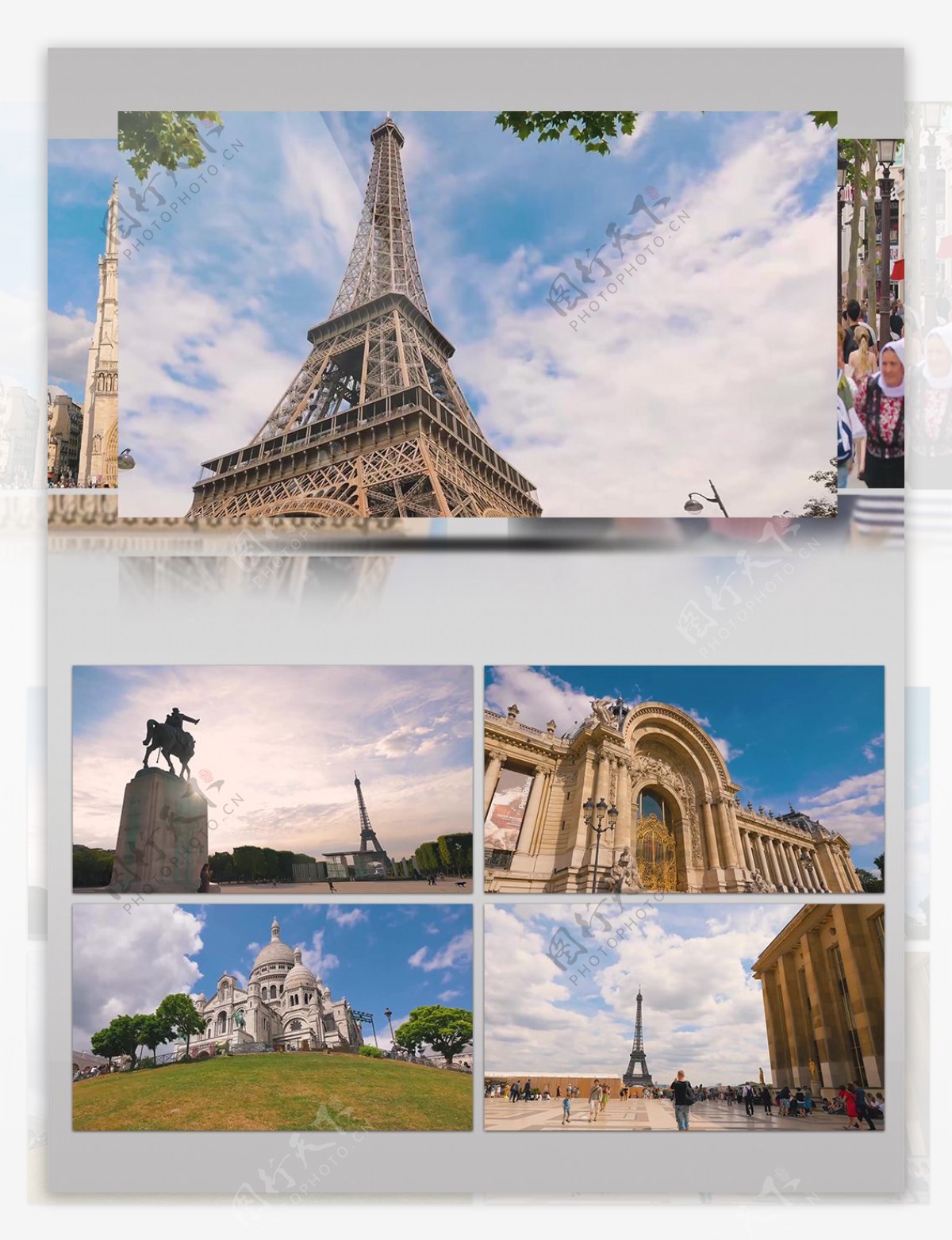 4k浪漫巴黎铁塔城市景观历史人文建筑展示