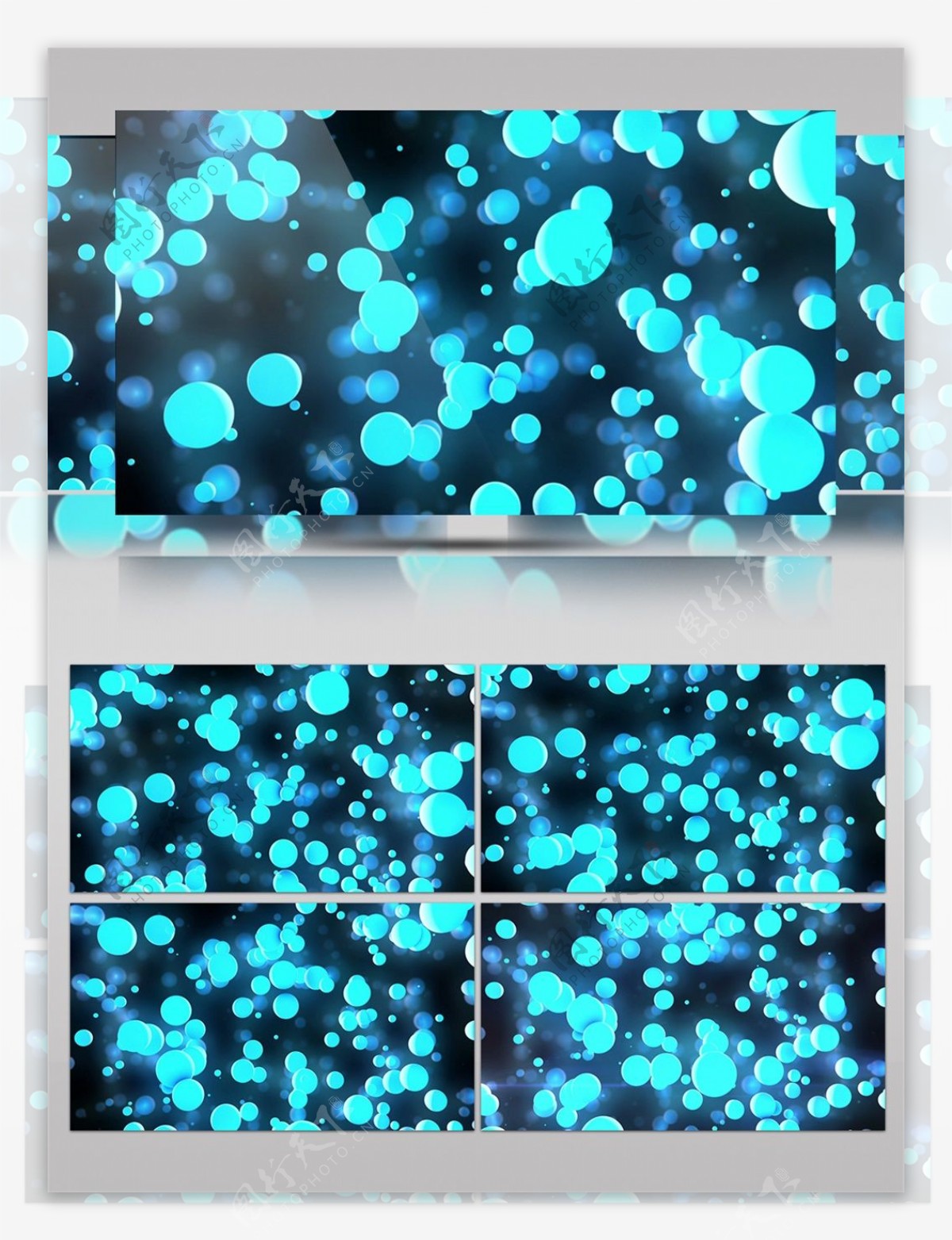 蓝色光斑粒子动态视频素材