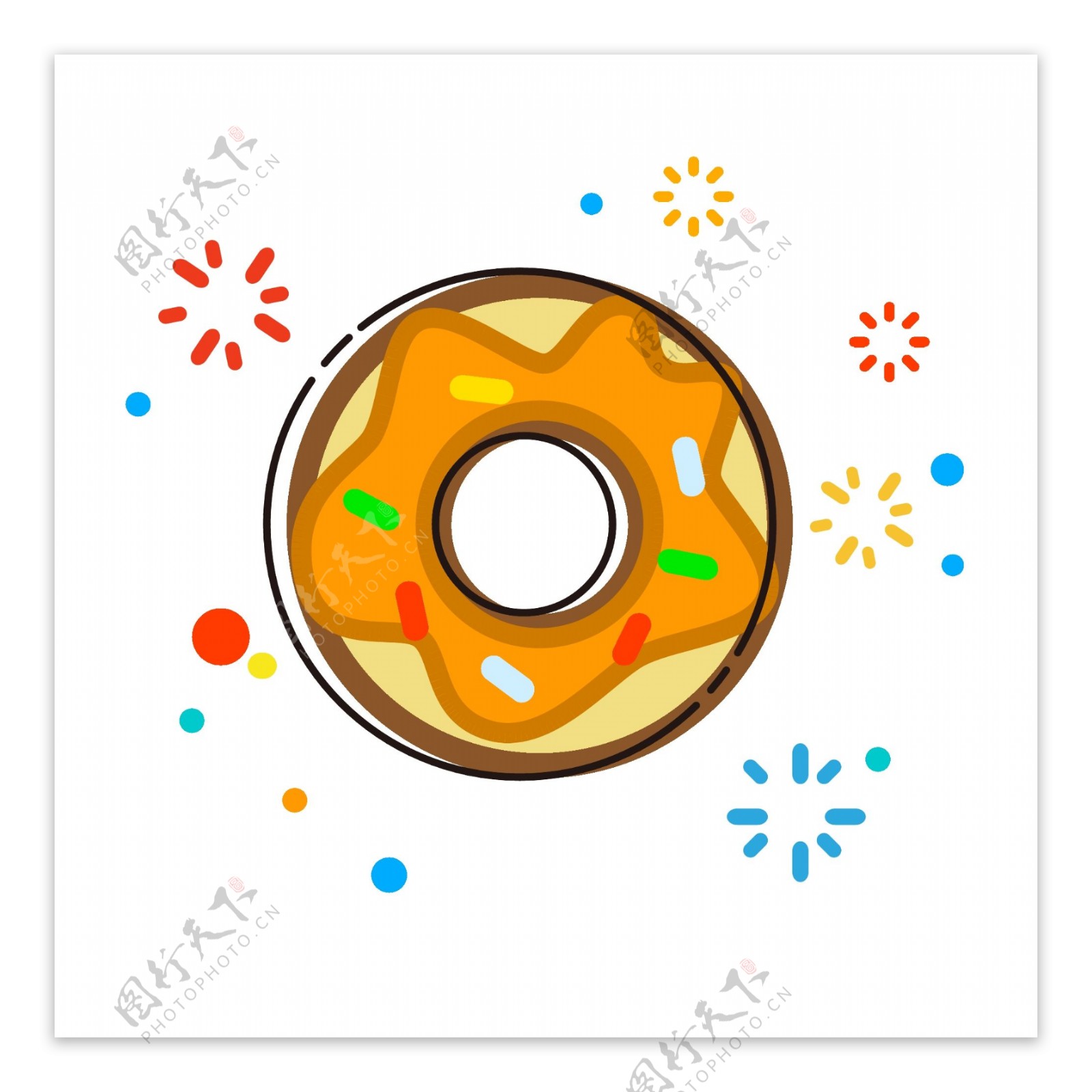 MBE卡通手绘甜甜圈可爱食物美食