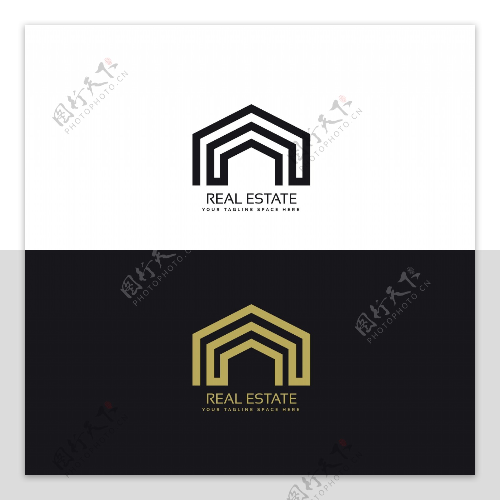 几何形状房地产商标logo模板