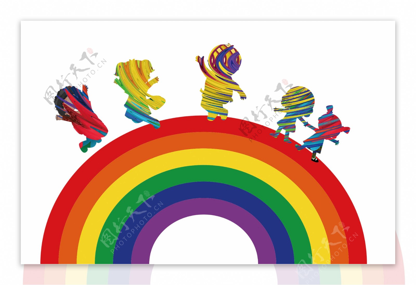 手绘儿童彩虹元素