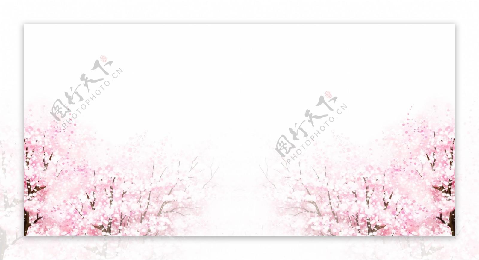 粉色桃花树云朵装饰