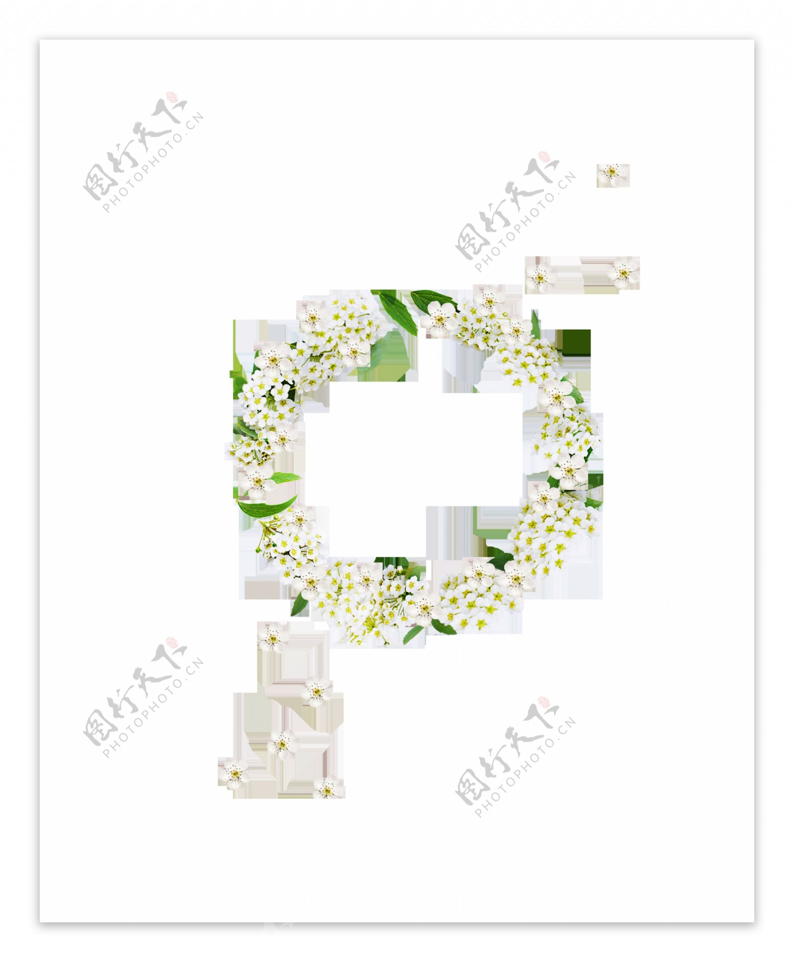 白色小清新花环装饰素材