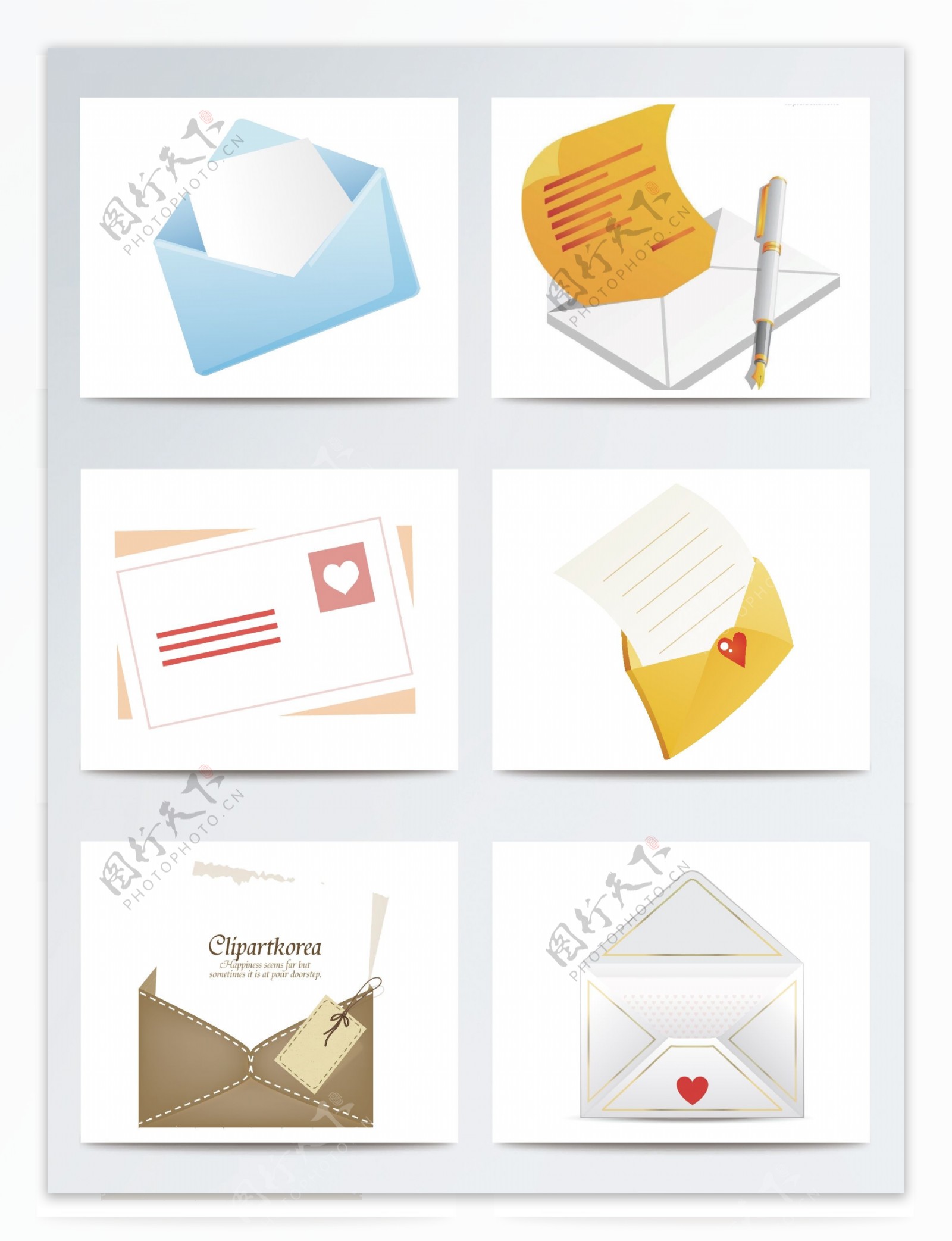 创意情人节邮件装饰图案素材