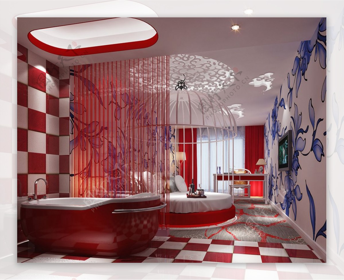 酒店客房豪华3d渲染模型