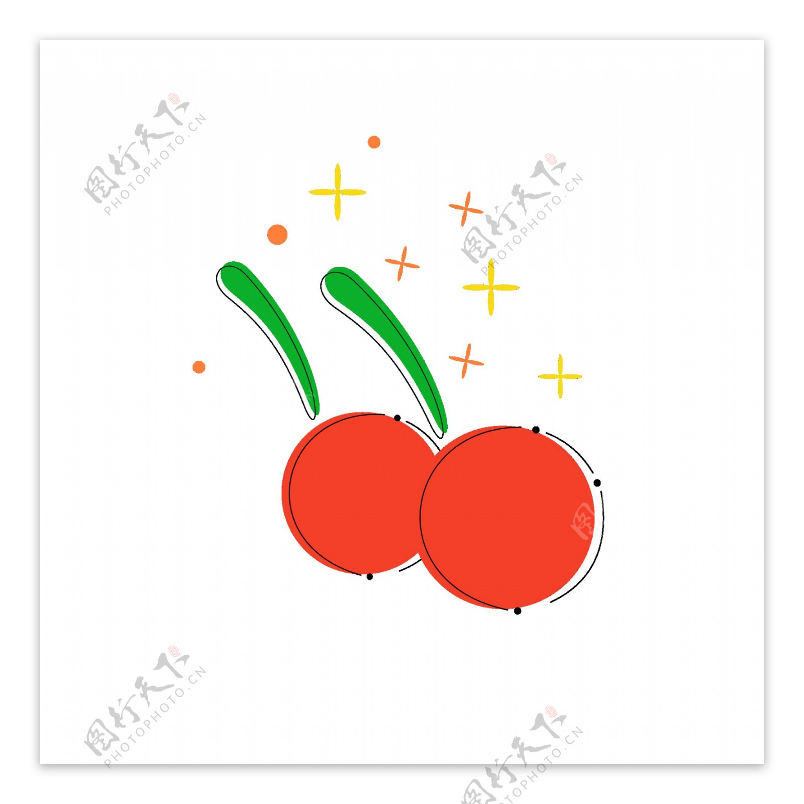 MBE图标元素之卡通可爱水果图案樱桃