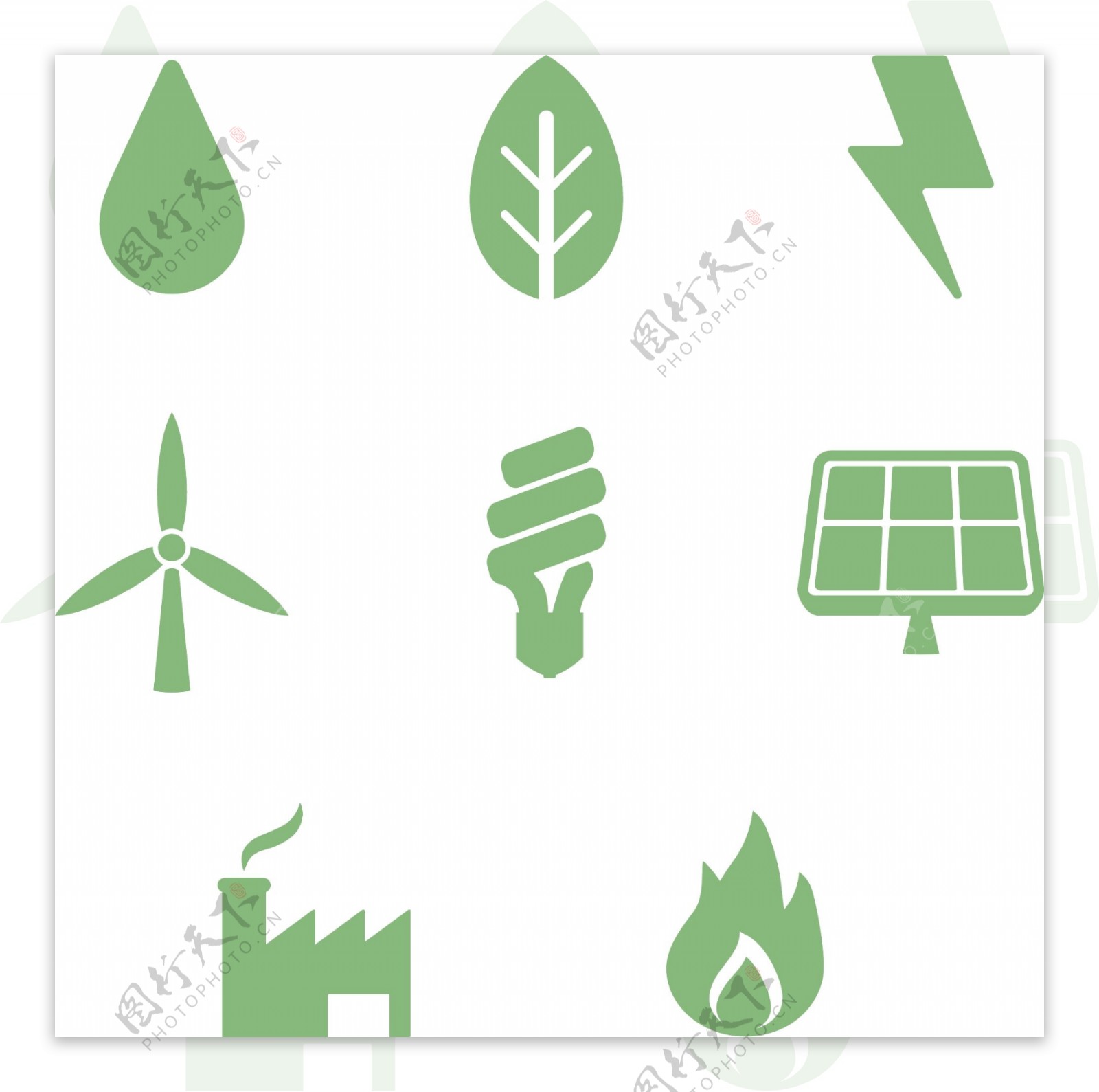 绿色简约的环境图标素材